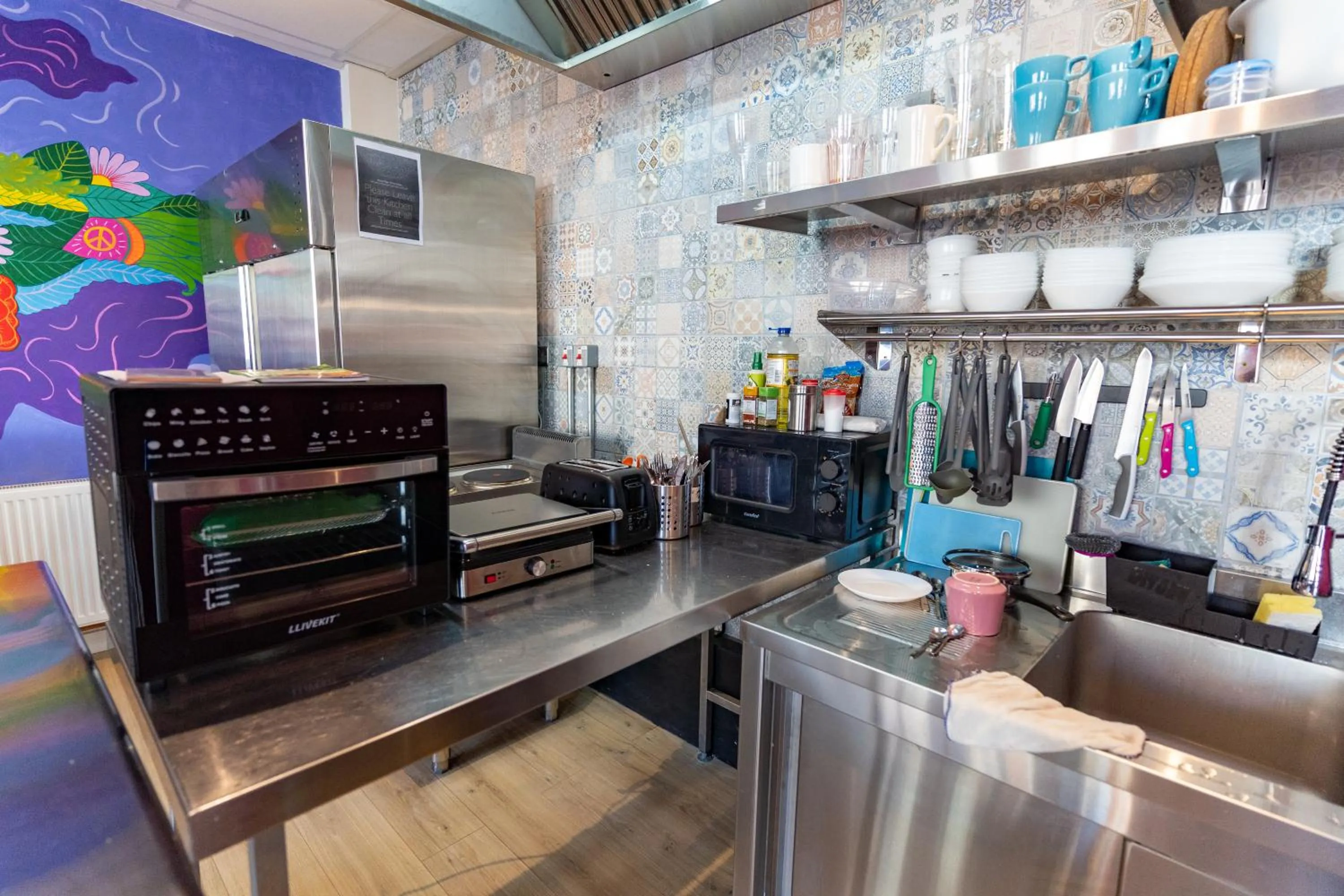 Kitchen or kitchenette in Hostelle - women only hostel London