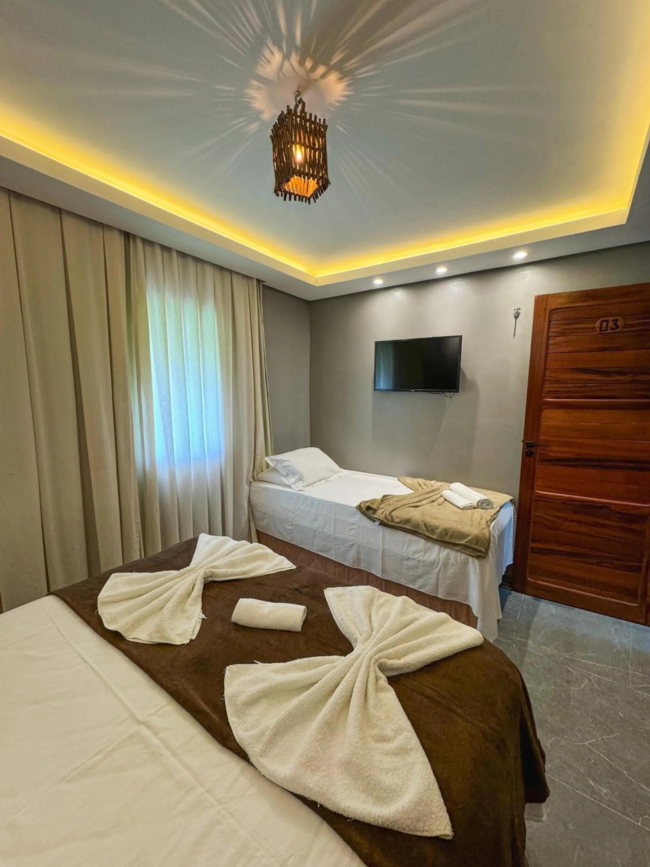 Bed in Milos Hotel Icaraizinho