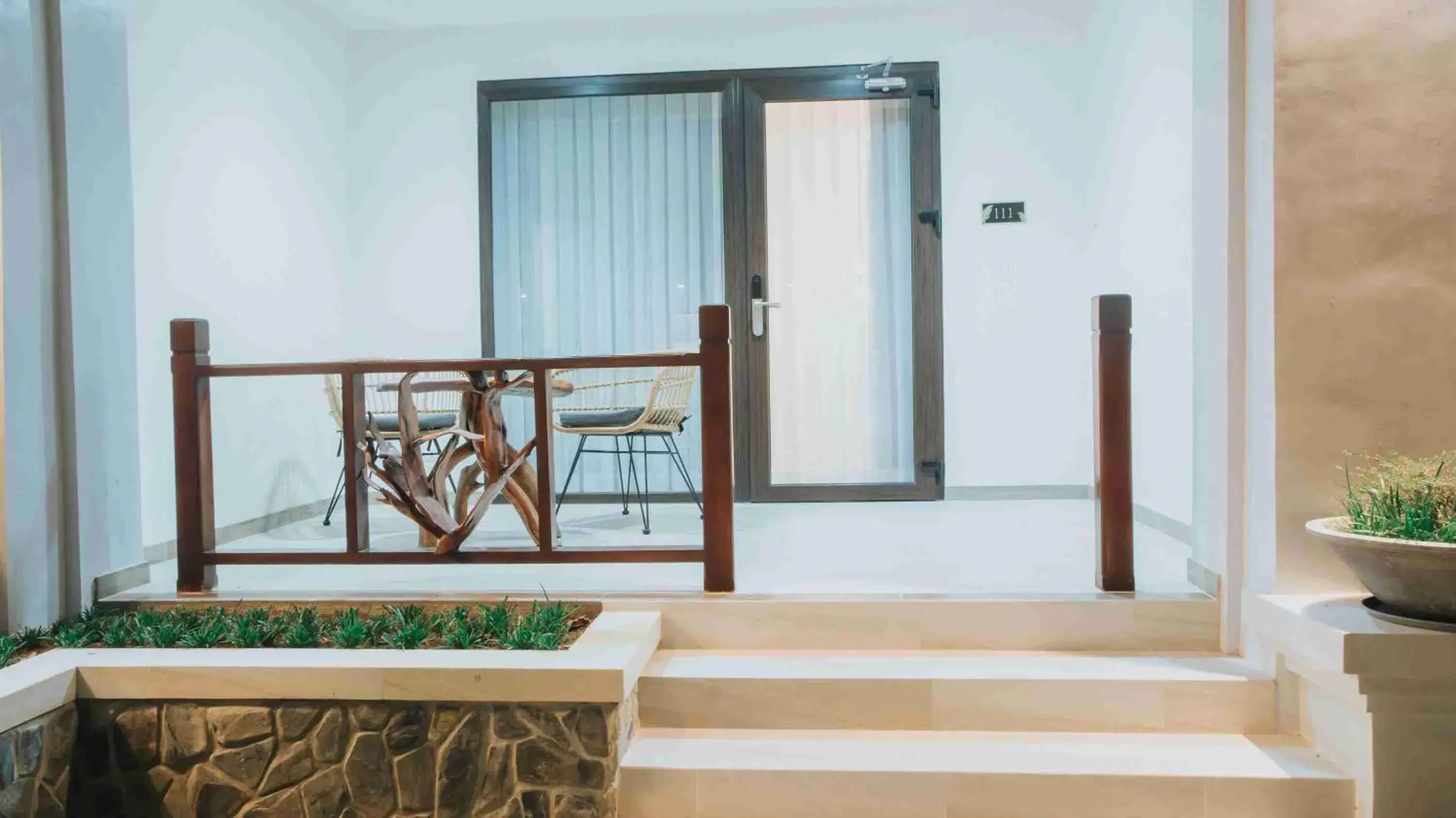 Balcony/Terrace, Bed in Ora Beach Resort Balcony/Terrace, Bed in Ora Beach Resort