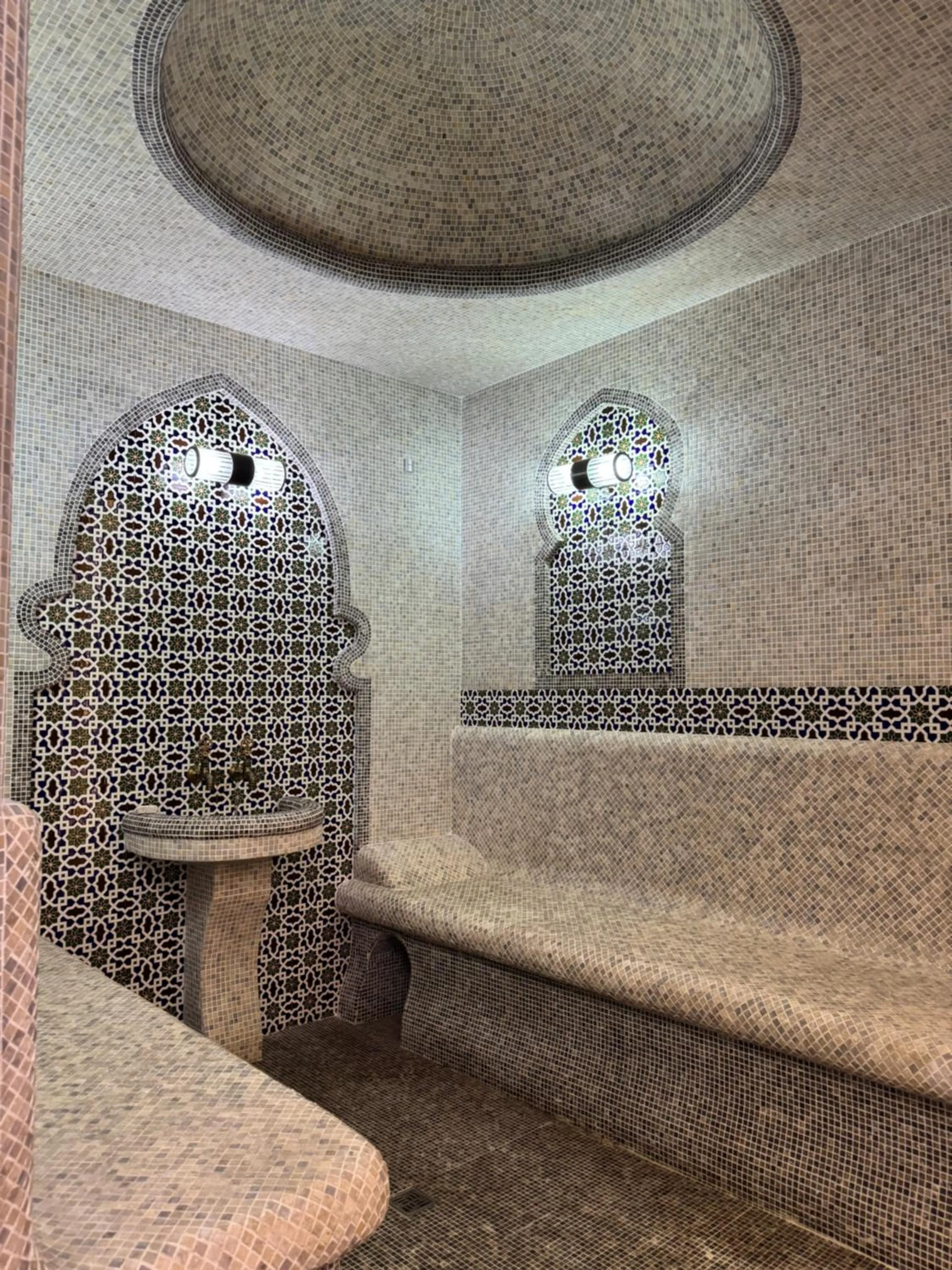 Steam room in Novza Palace Hotel