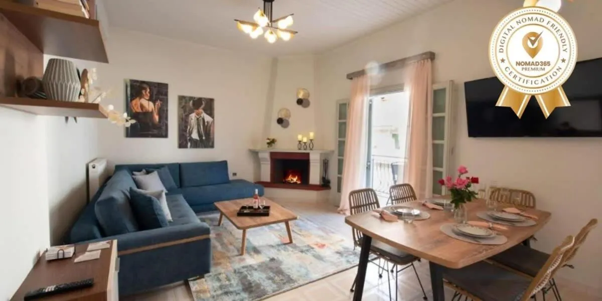 Living room in Dolce Favola Nomad Casa - Kalamata's City Getaway