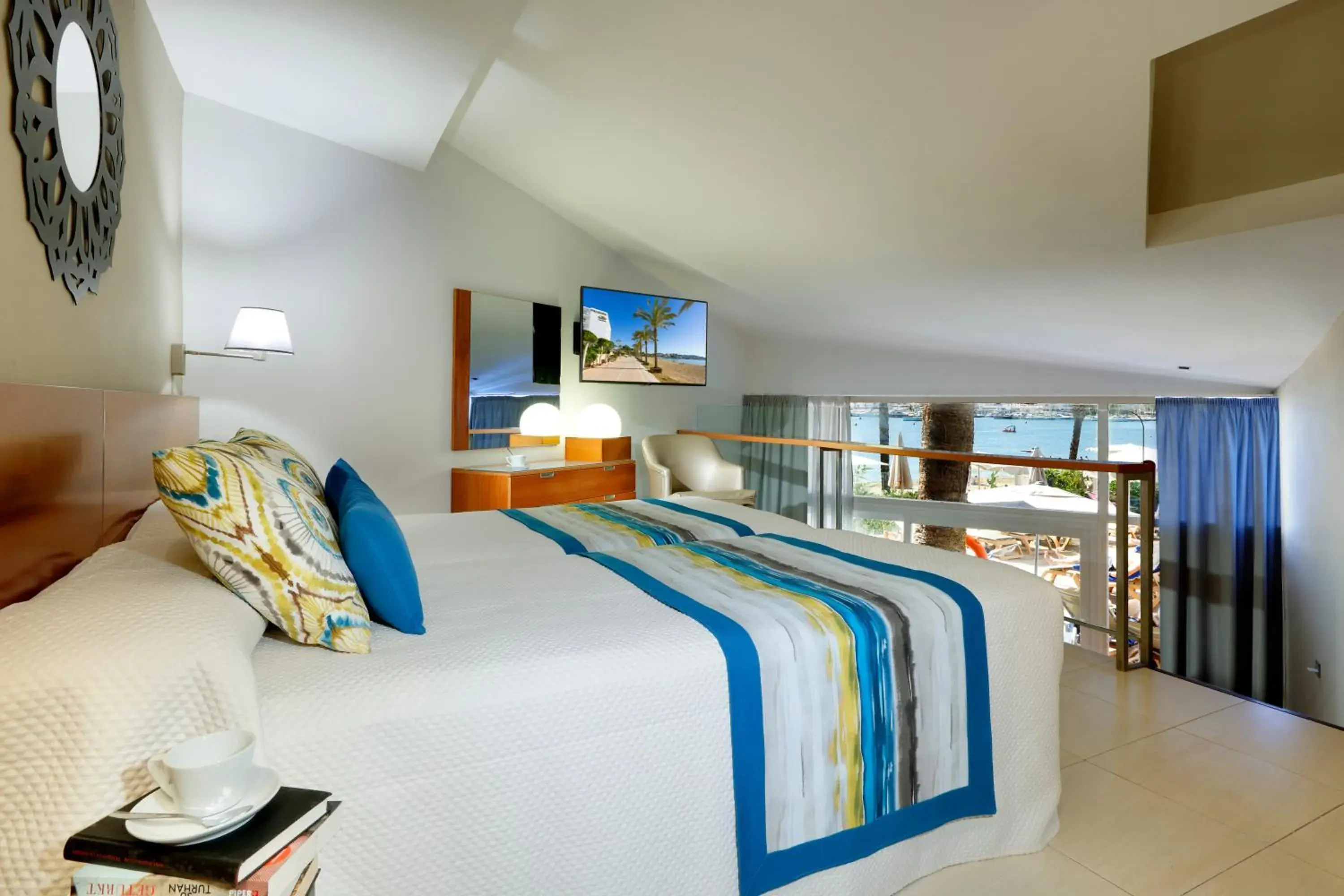 TV and multimedia, Bed in Palladium Hotel Palmyra - Adults Only TV and multimedia, Bed in Palladium Hotel Palmyra - Adults Only