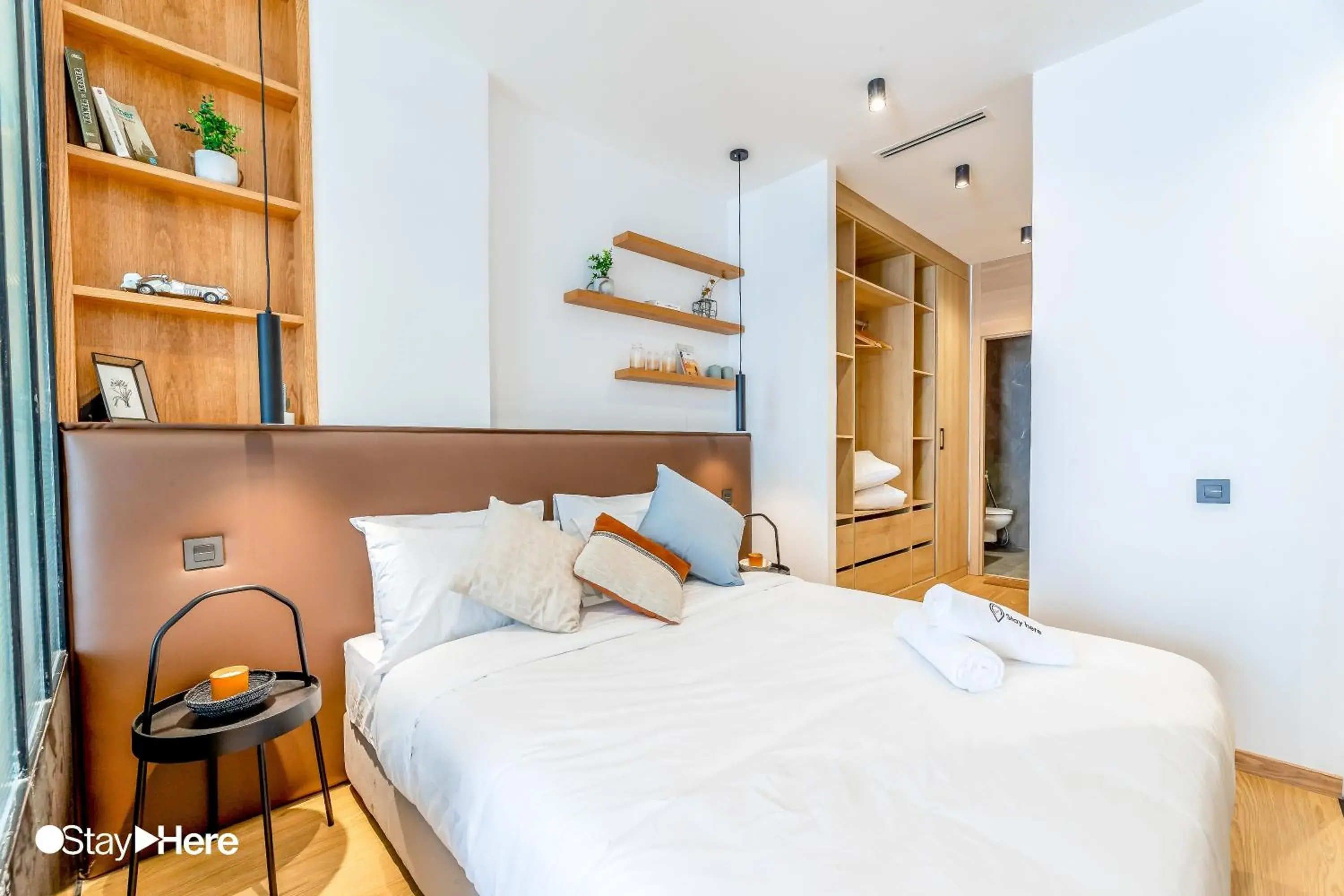 Bed in Stayhere Casablanca - Gauthier 1 - Modern Residence Bed in Stayhere Casablanca - Gauthier 1 - Modern Residence