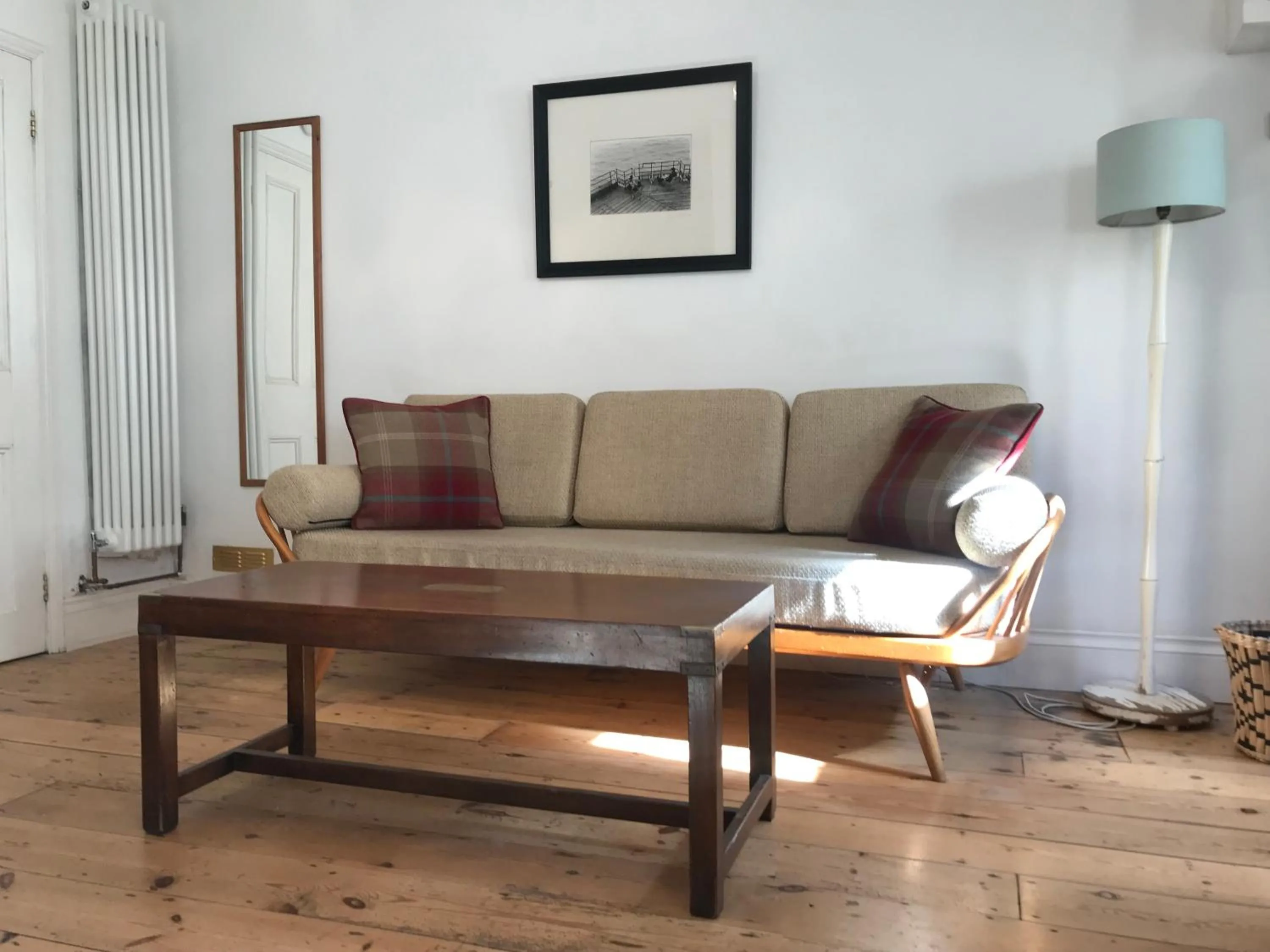 Beachfront apartment with wood burner & courtyard