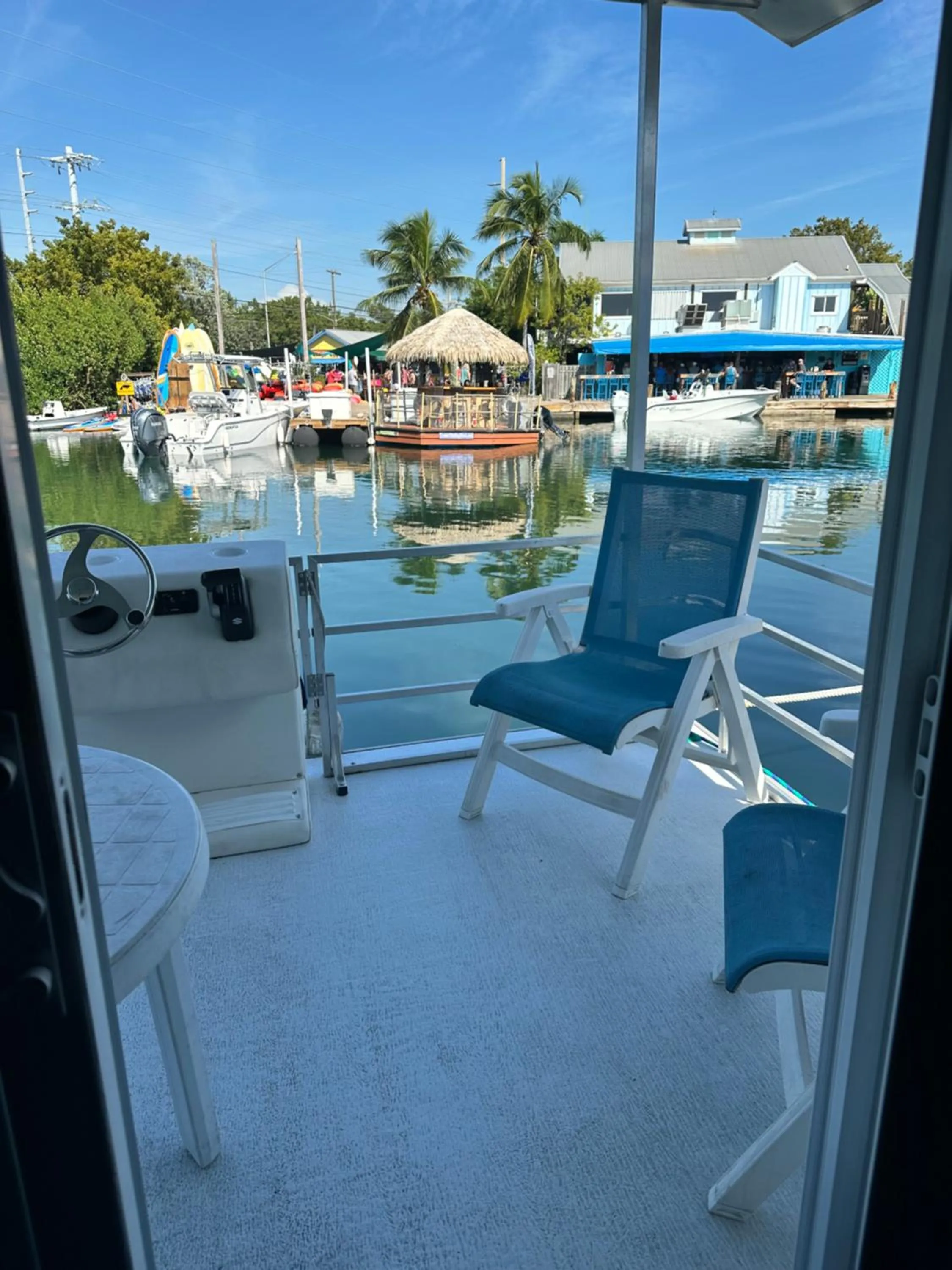 Patio in Aqua Lodges At Hurricane Hole Marina