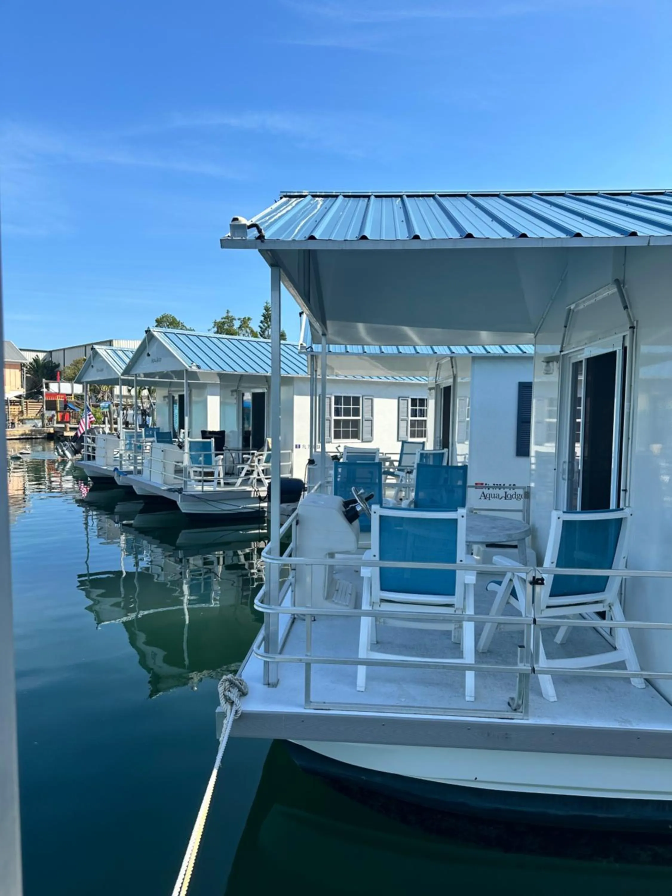 Patio in Aqua Lodges At Hurricane Hole Marina