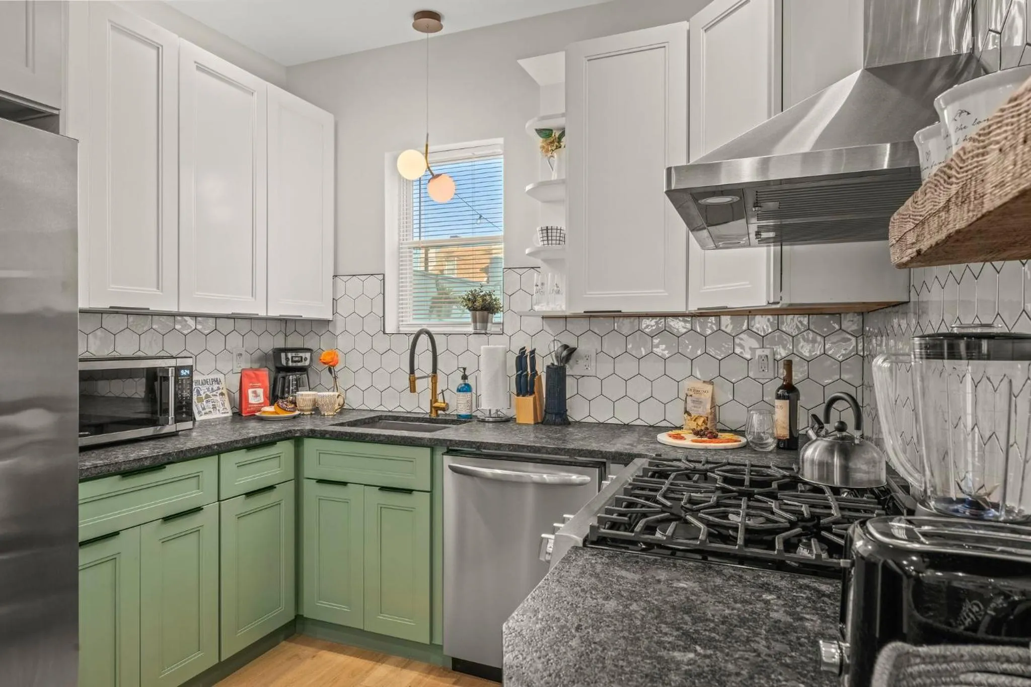 kitchen in Kid-Friendly Fishtown Family Retreat with Game Room