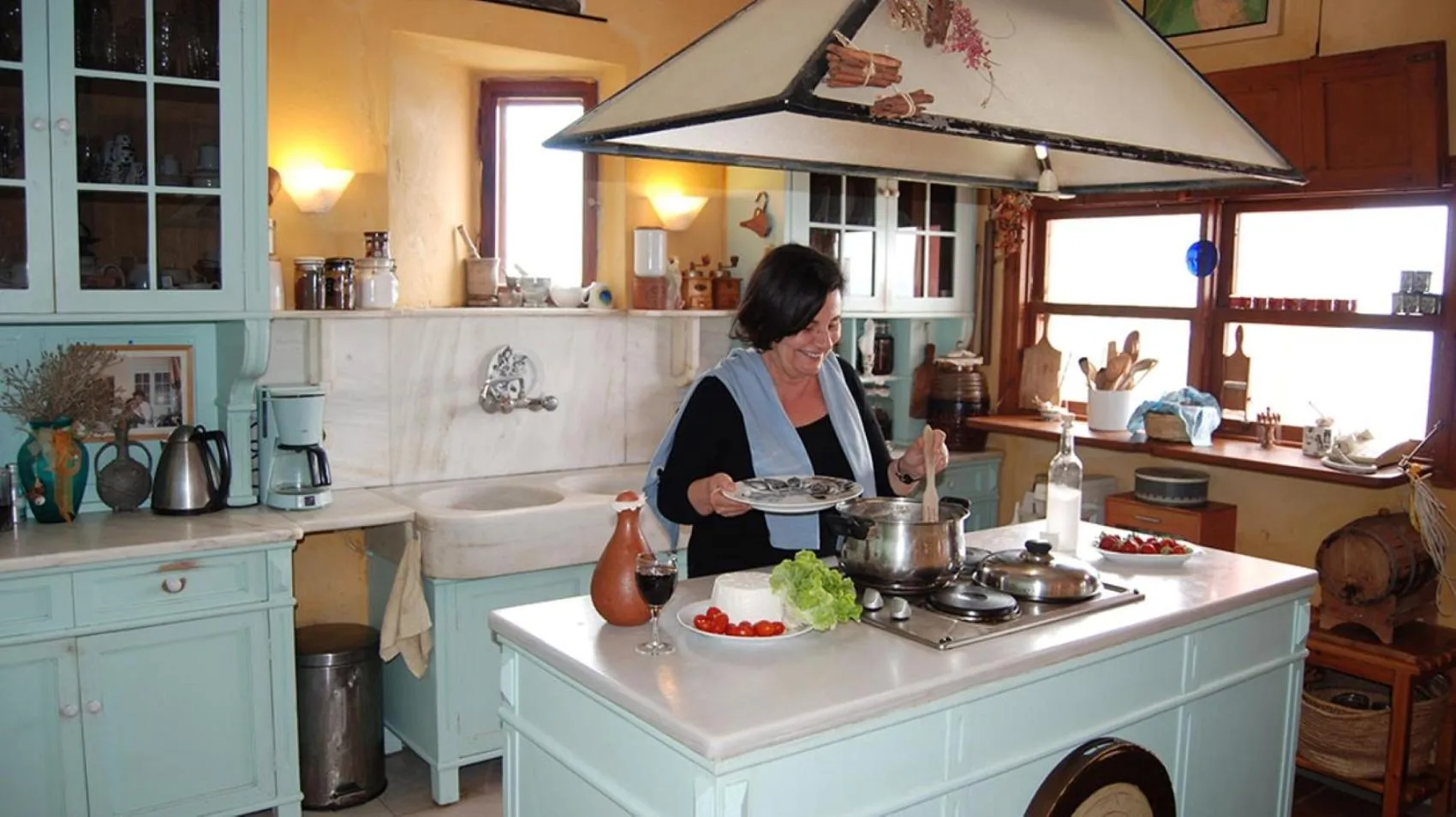 Kitchen or kitchenette in Villa Rodialos