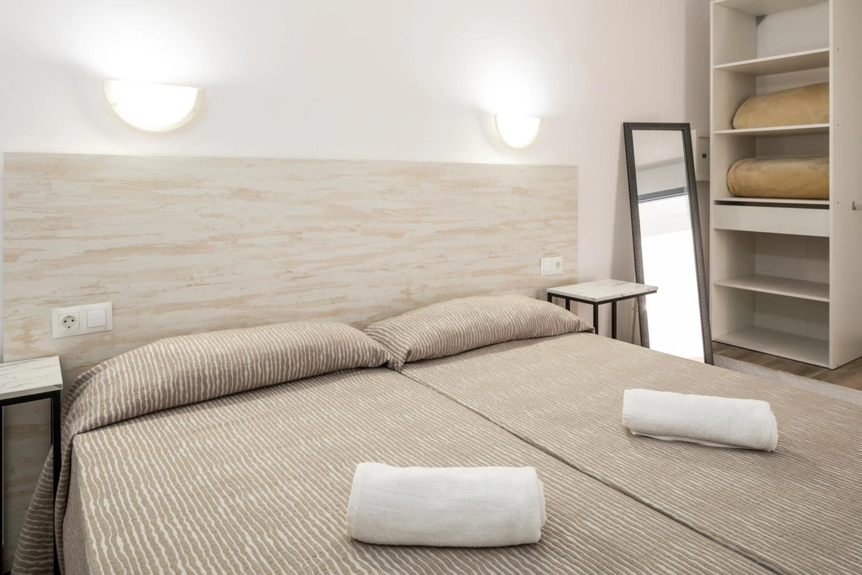 Bedroom, Bed in Aparthotel Puerto Cala Vadella