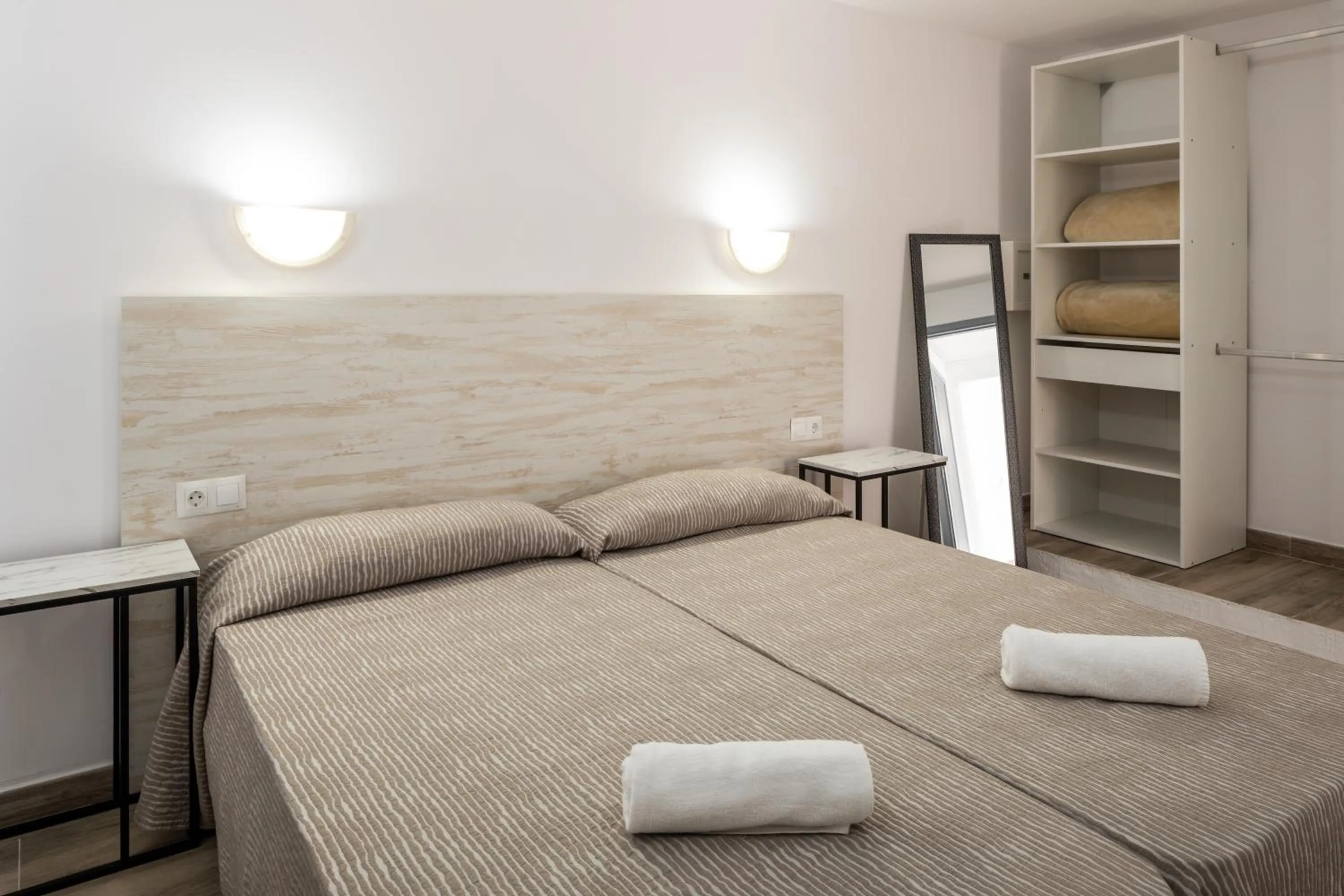 Bedroom, Bed in Aparthotel Puerto Cala Vadella