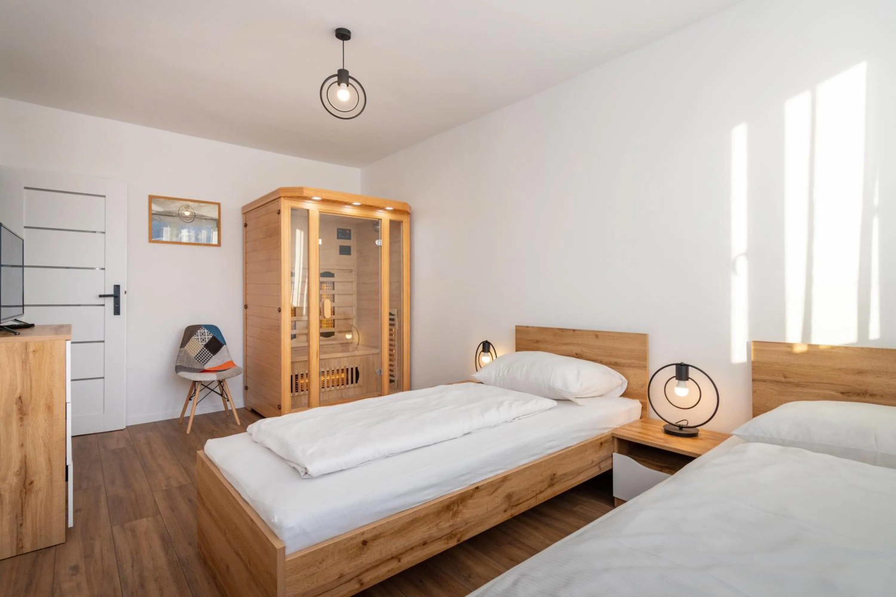 Sauna, Bed in Apartament Fiński z sauną