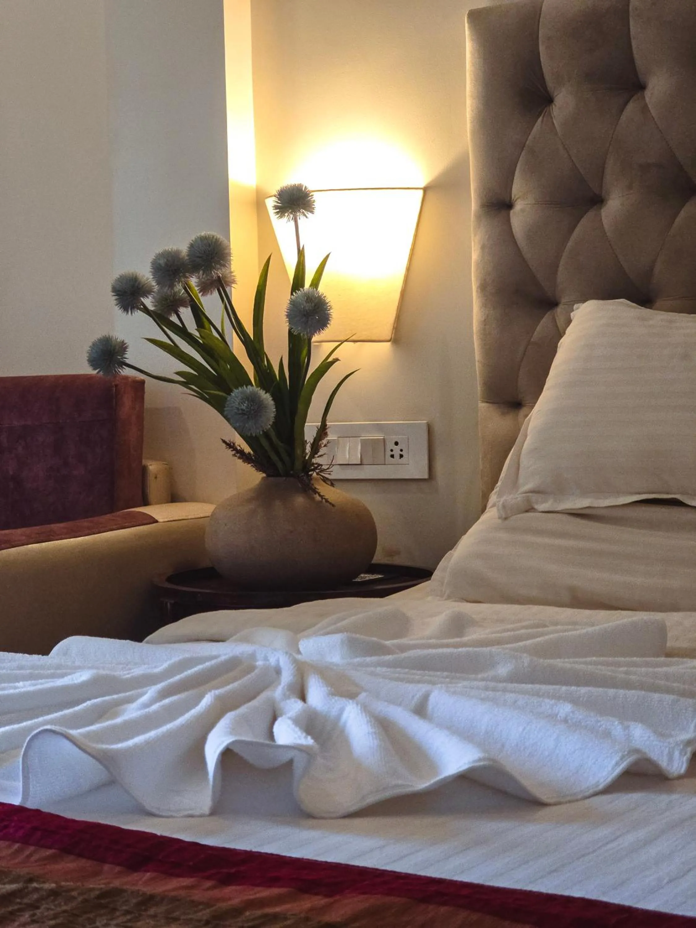 View (from property/room), Bed in The Verda De Miranda Resort Morjim North Goa