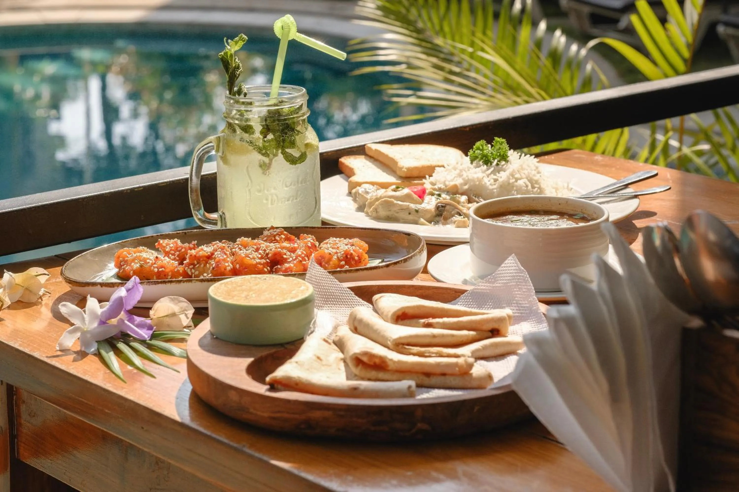 Food and drinks in The Verda De Miranda Resort Morjim North Goa