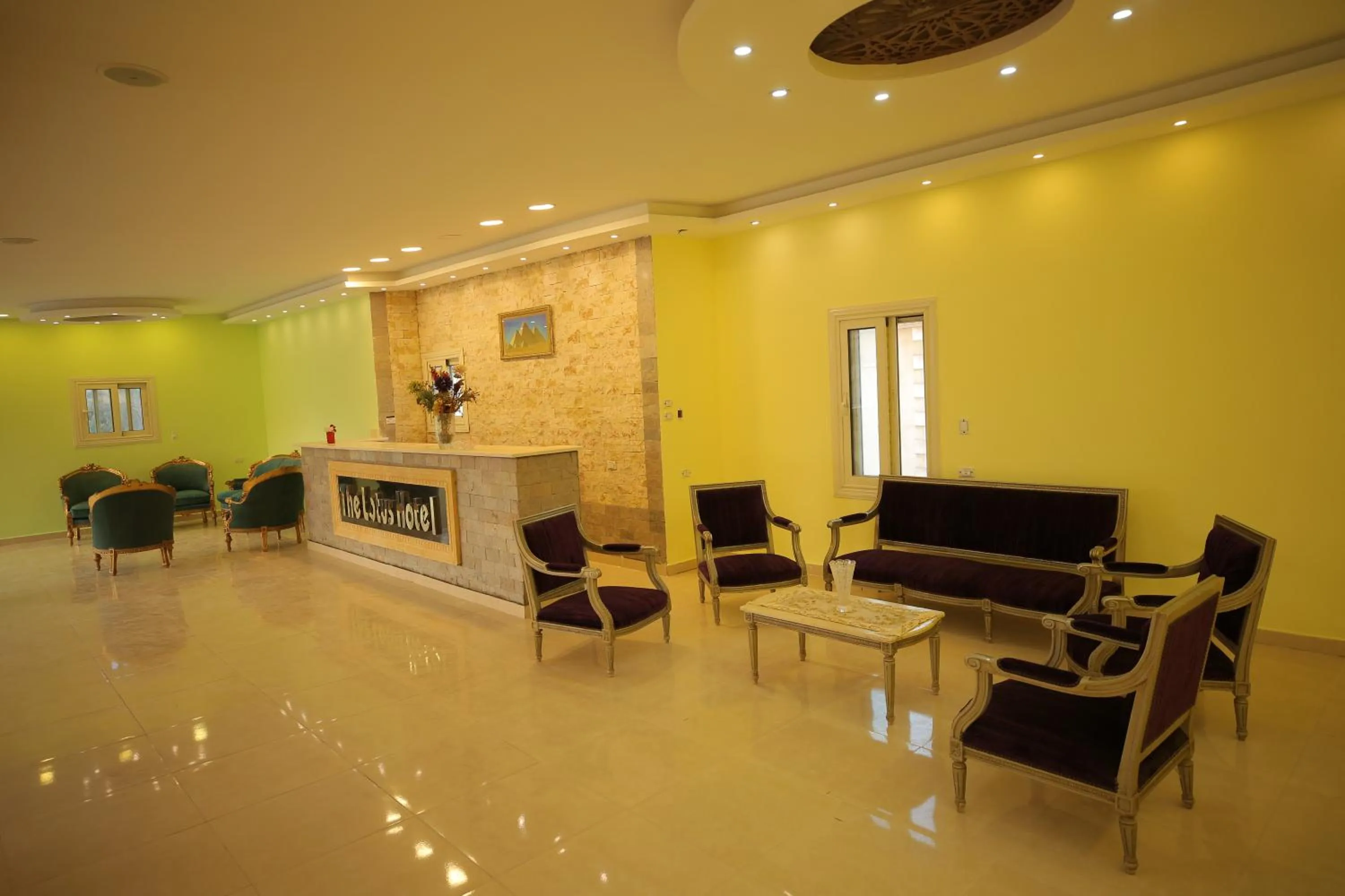 Lobby or reception in Zeina pyramids view