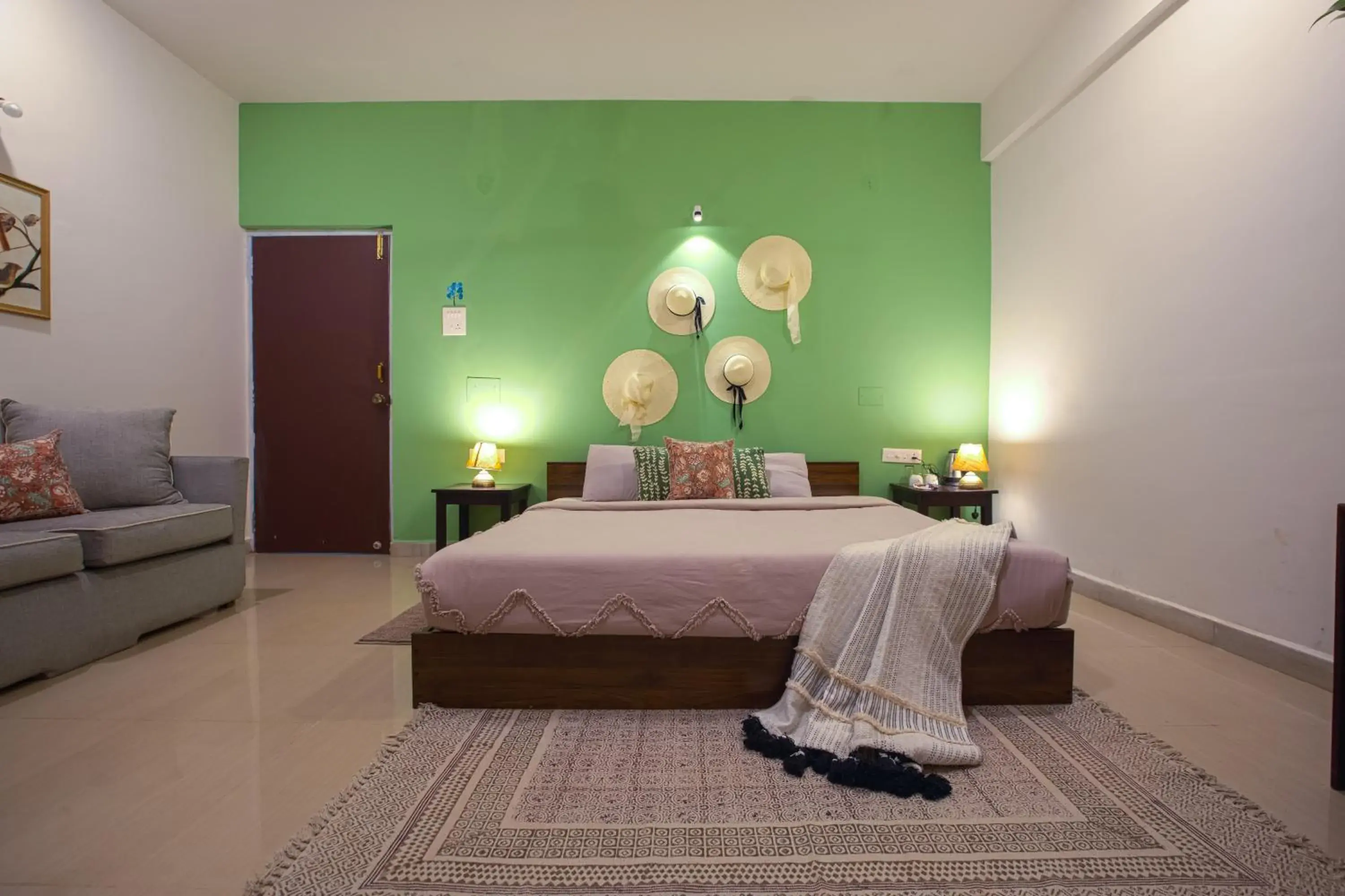 Bedroom, Bed in Woodpegger By The Beach, Mandrem Bedroom, Bed in Woodpegger By The Beach, Mandrem