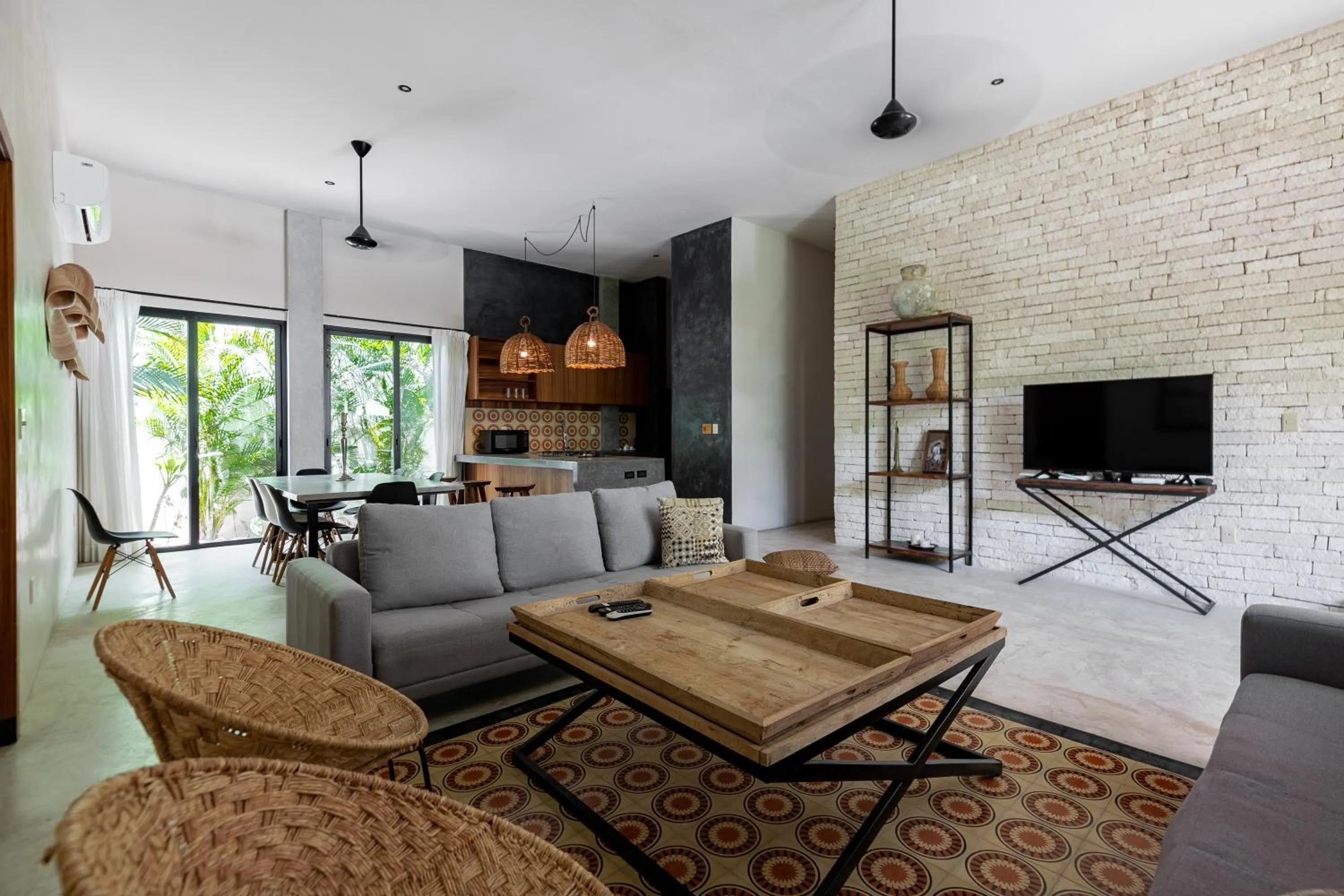 Living room in Lumina at Mudra Tulum