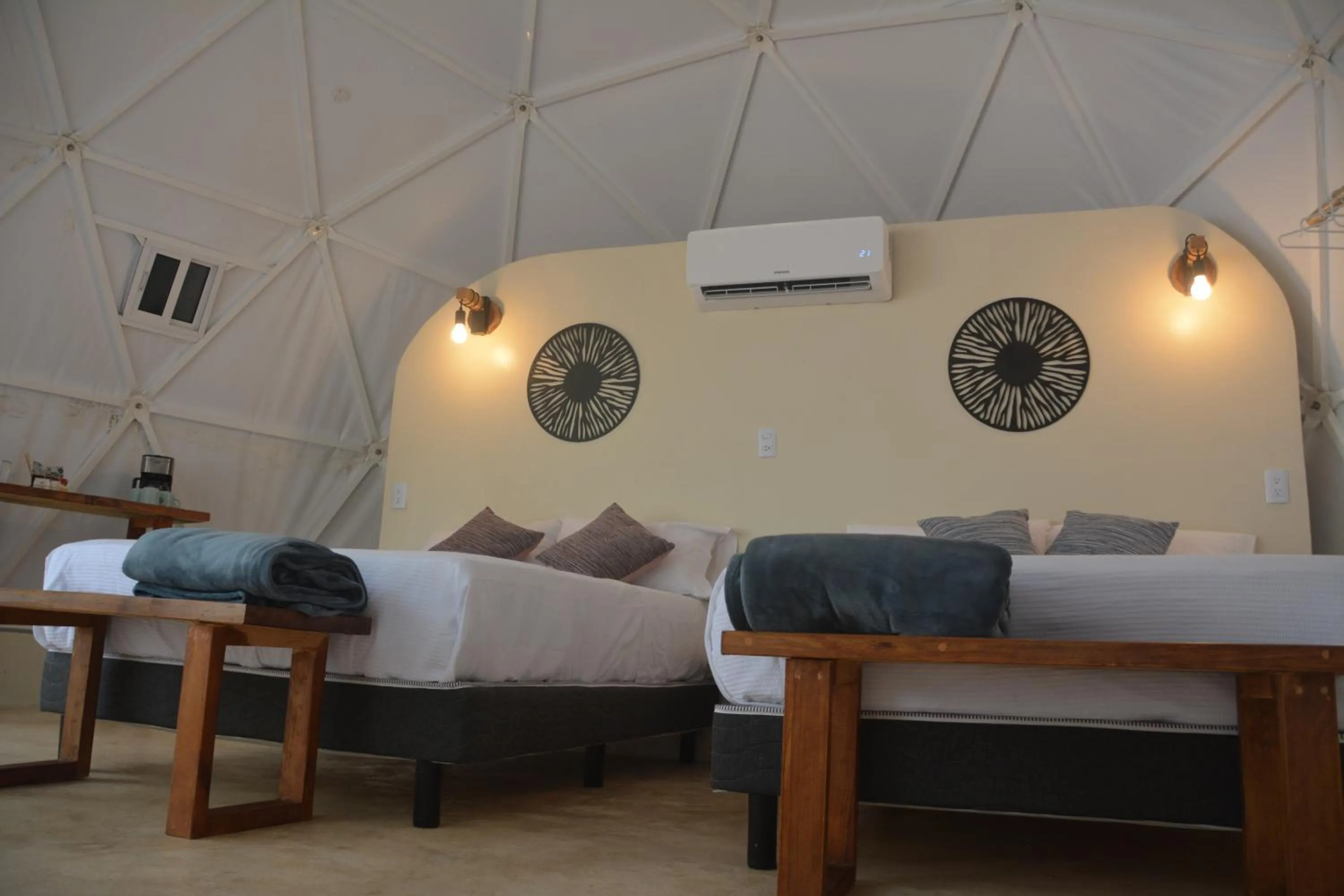 air conditioner, Bed in Glamping Mayan Glam