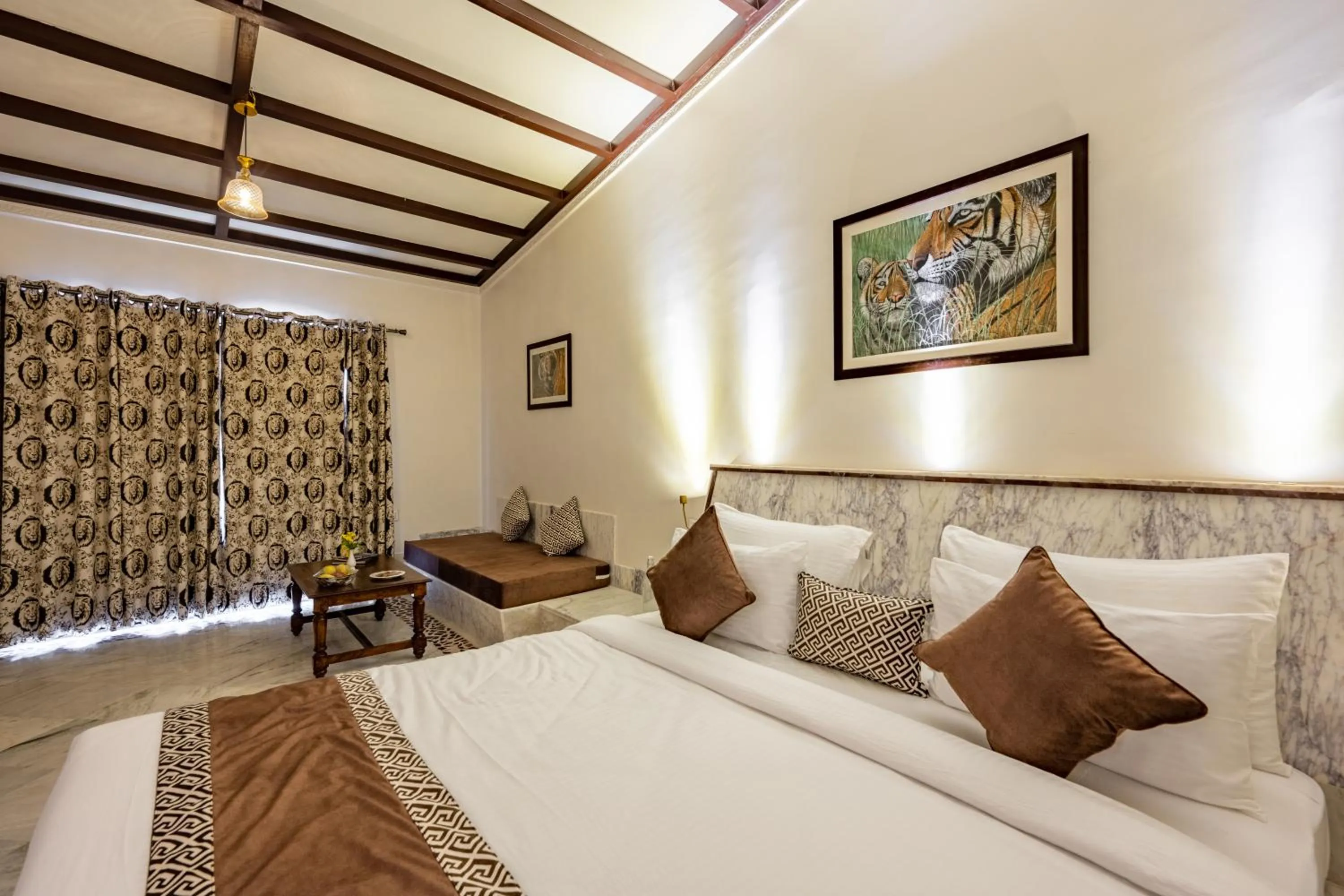 Bed in Aangan Resort Ranthambhore - A Private Pool Villa