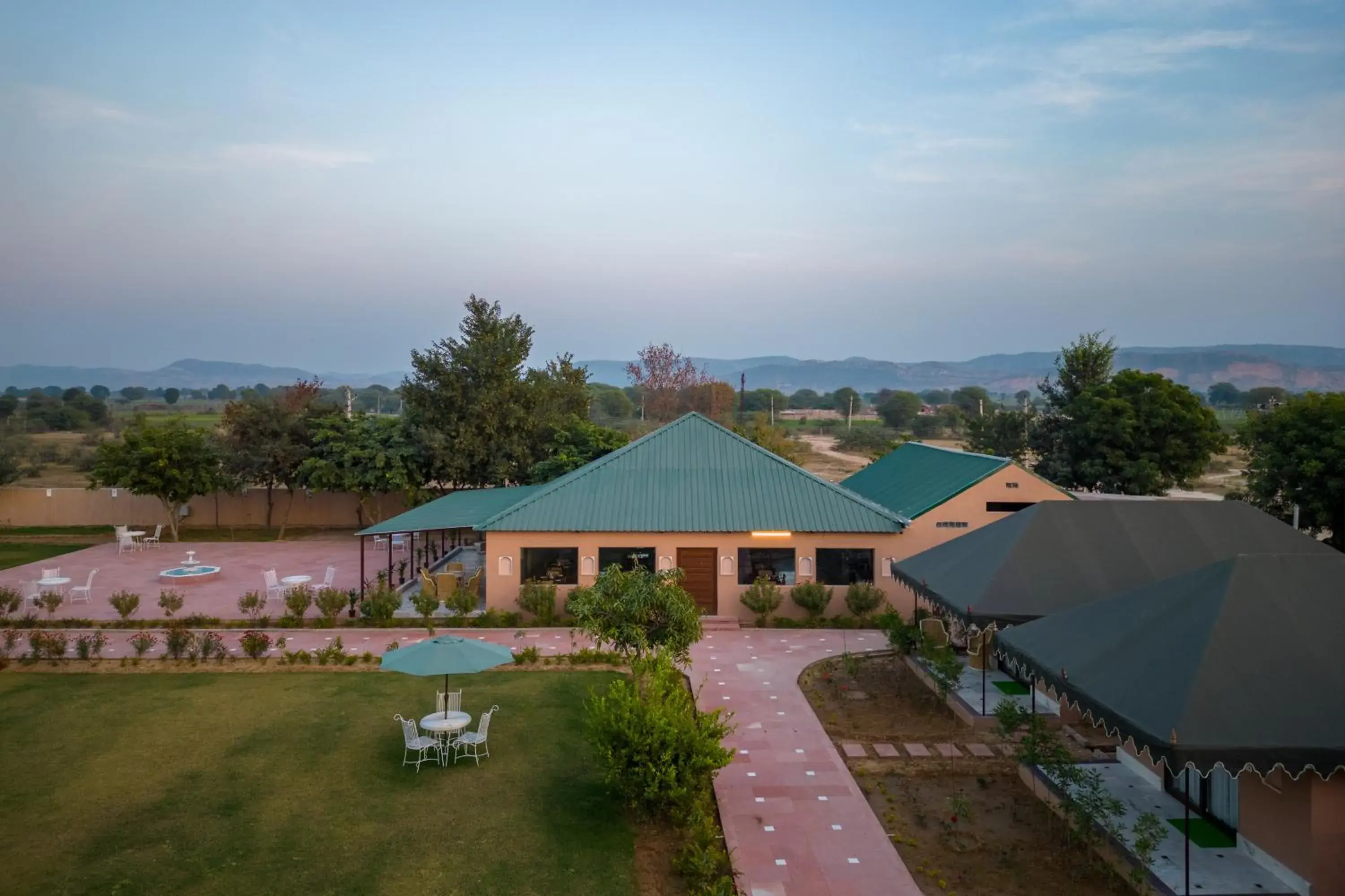 Bird's eye view in Aangan Resort Ranthambhore - A Private Pool Villa Bird's eye view in Aangan Resort Ranthambhore - A Private Pool Villa