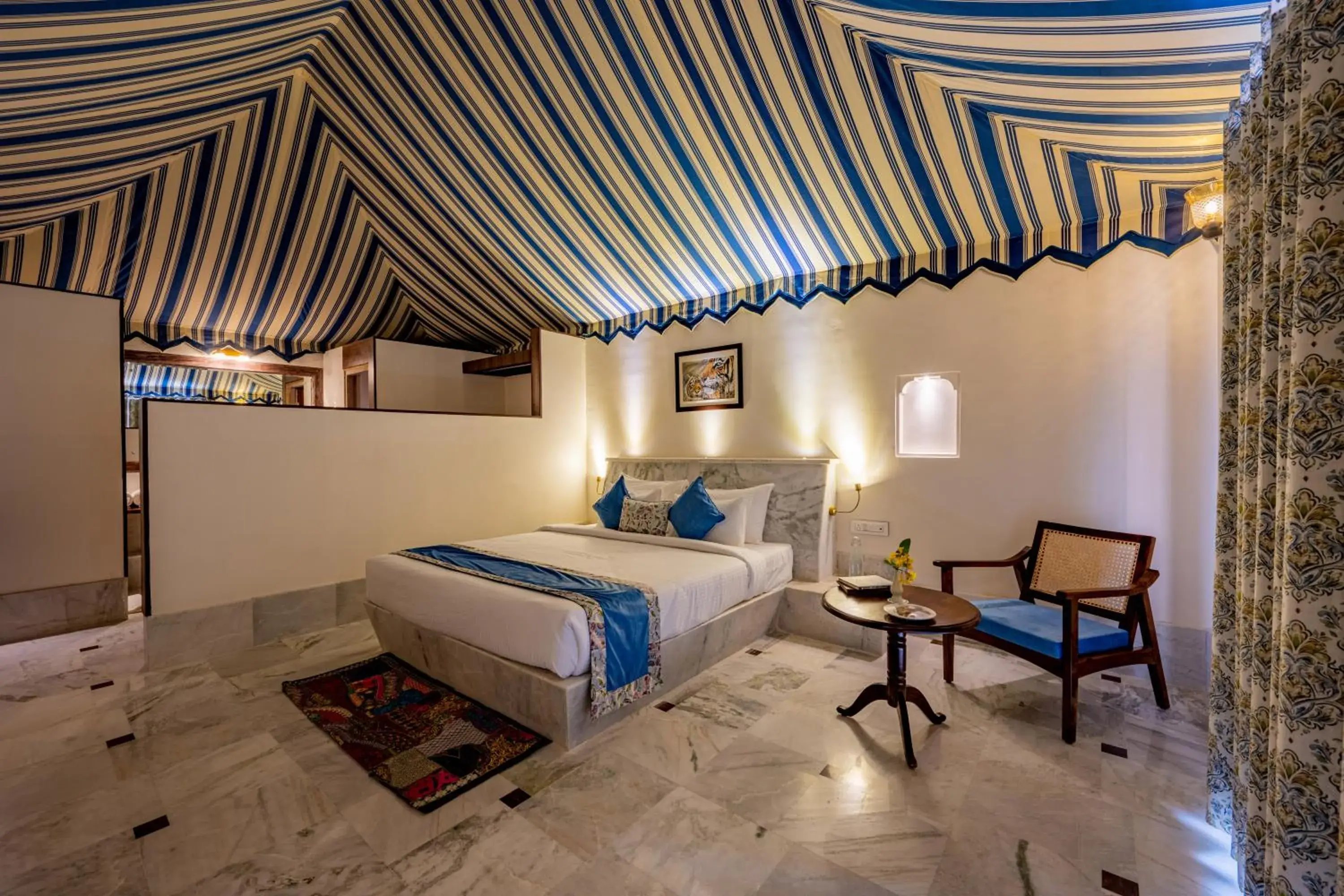 Bed in Aangan Resort Ranthambhore - A Private Pool Villa Bed in Aangan Resort Ranthambhore - A Private Pool Villa
