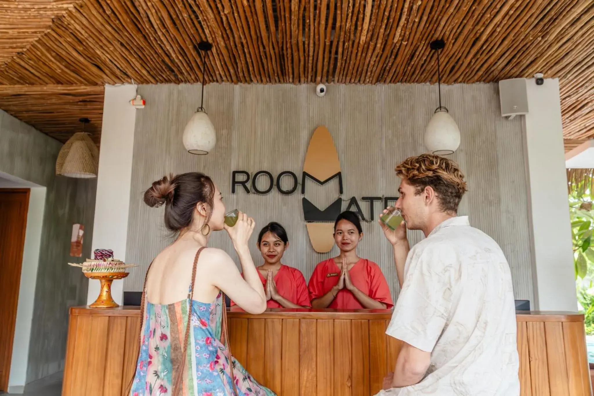 Lobby or reception in Roomates Surf Camp Canggu by Ini Vie Hospitality Lobby or reception in Roomates Surf Camp Canggu by Ini Vie Hospitality