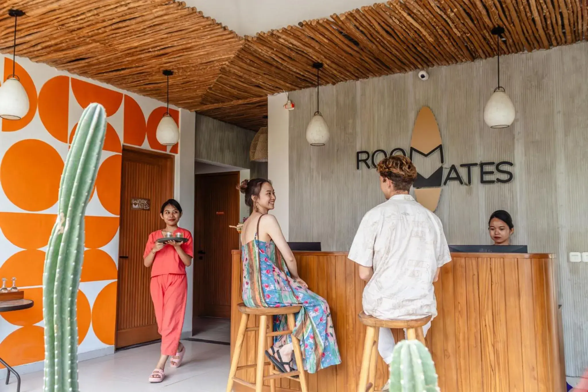 Lobby or reception in Roomates Surf Camp Canggu by Ini Vie Hospitality Lobby or reception in Roomates Surf Camp Canggu by Ini Vie Hospitality