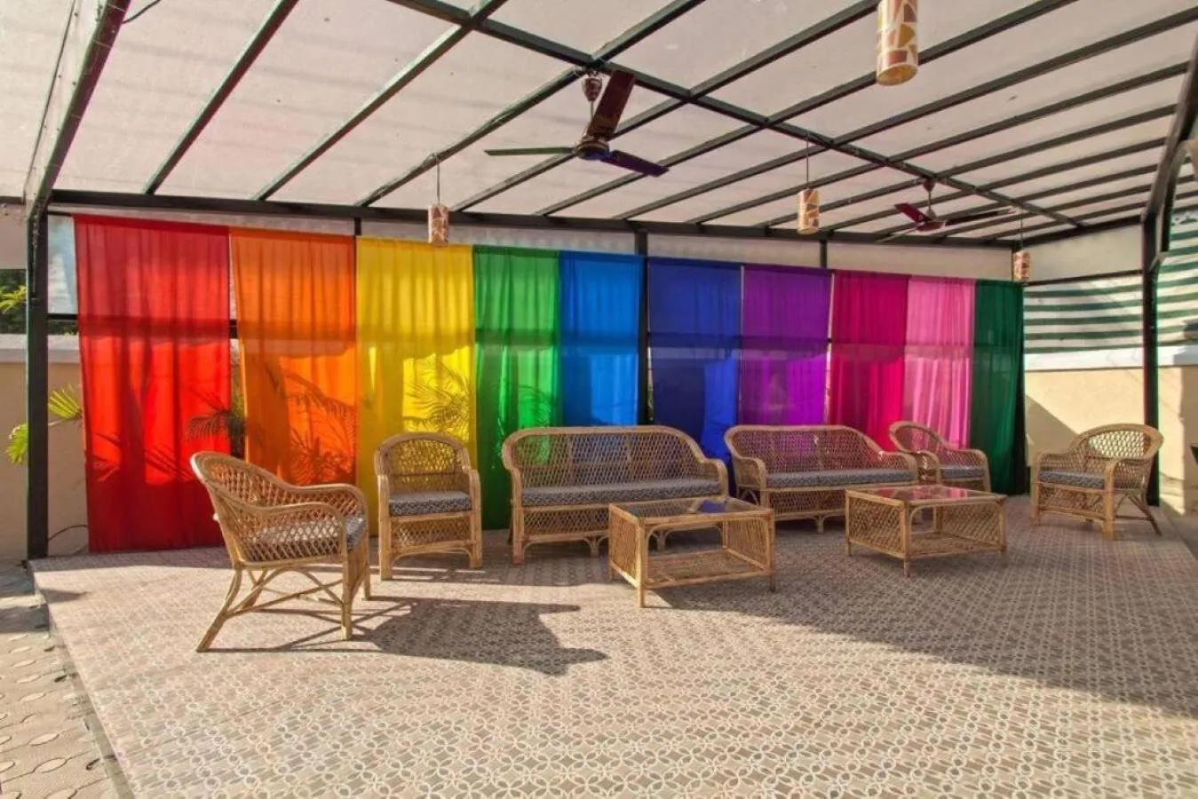 Patio in Luxury Rental with Kids Playroom in Goa