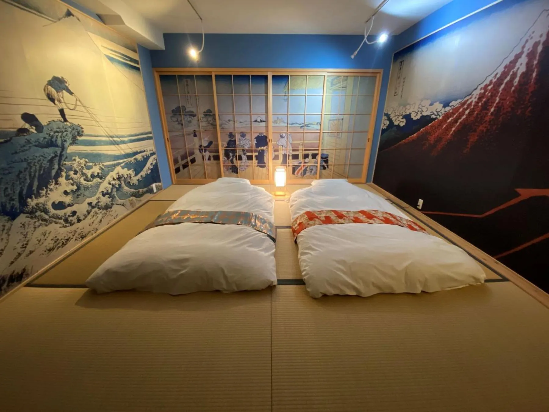 Photo of the whole room, Bed in Osaka Ukiyoe Ryokan