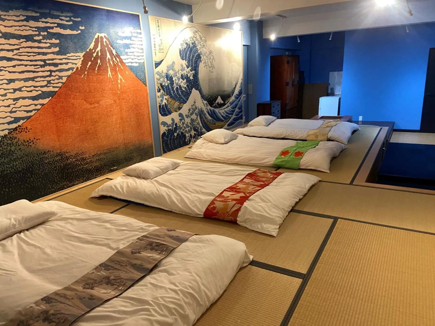 Bed in Osaka Ukiyoe Ryokan