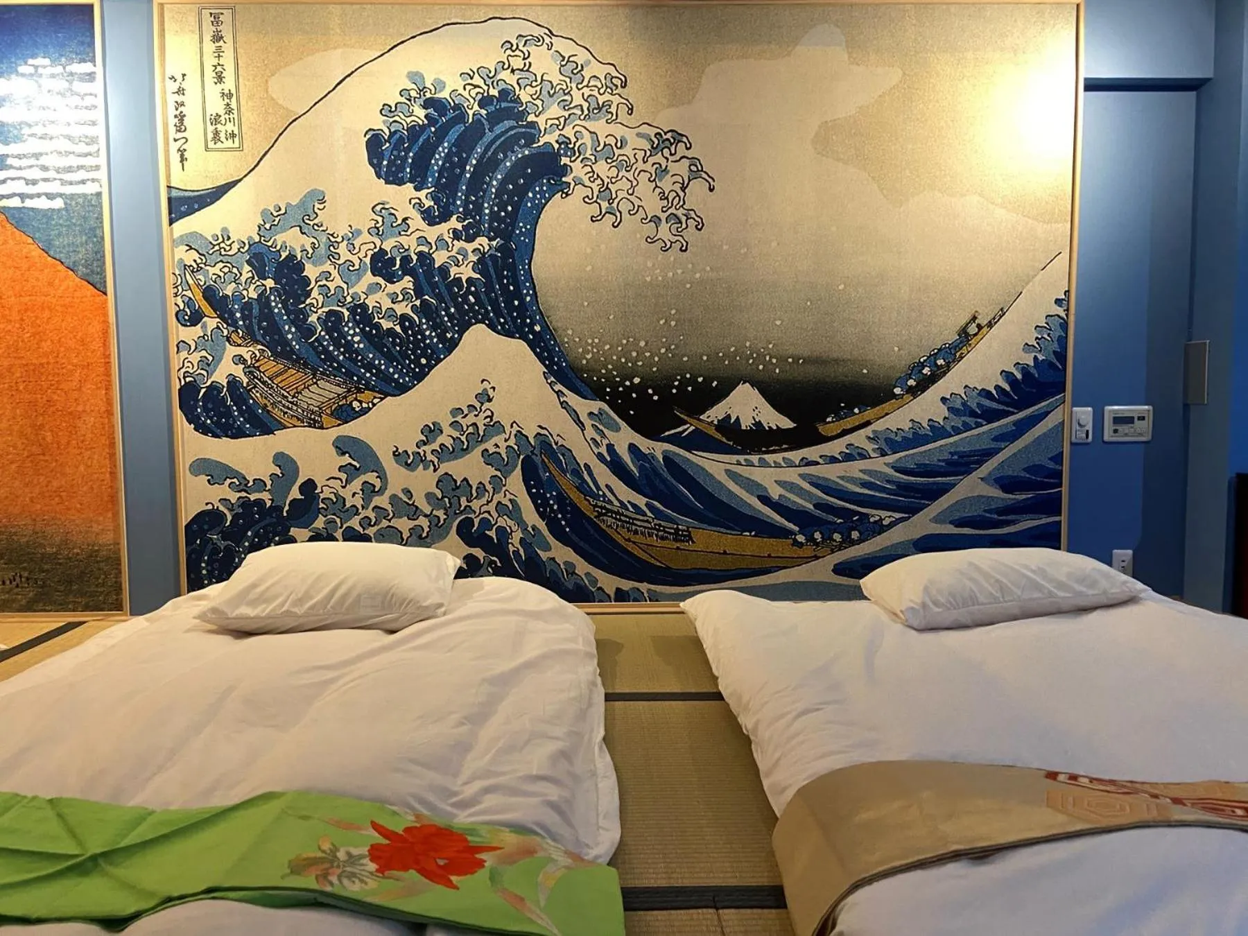 Bed in Osaka Ukiyoe Ryokan