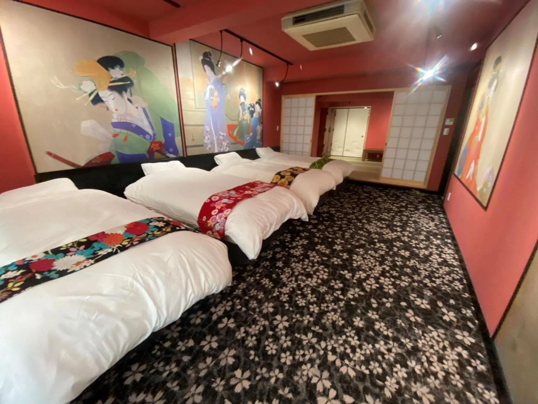 Bed in Osaka Ukiyoe Ryokan