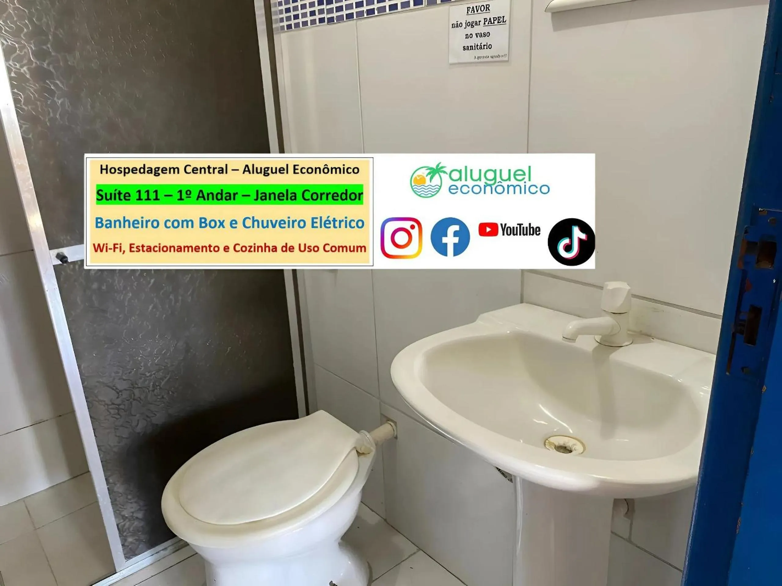 Toilet in Cabo Frio - Hospedagem Central - Aluguel Econômico