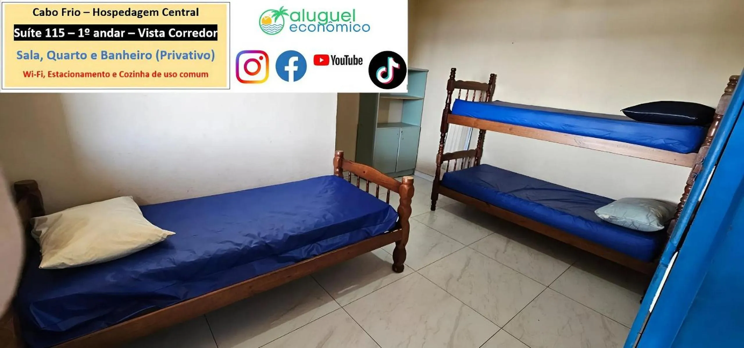Bedroom, Bed in Cabo Frio - Hospedagem Central - Aluguel Econômico