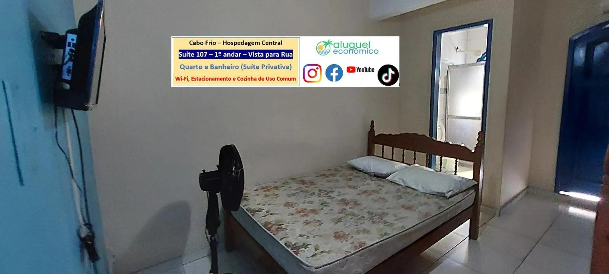 Bedroom, Bed in Cabo Frio - Hospedagem Central - Aluguel Econômico