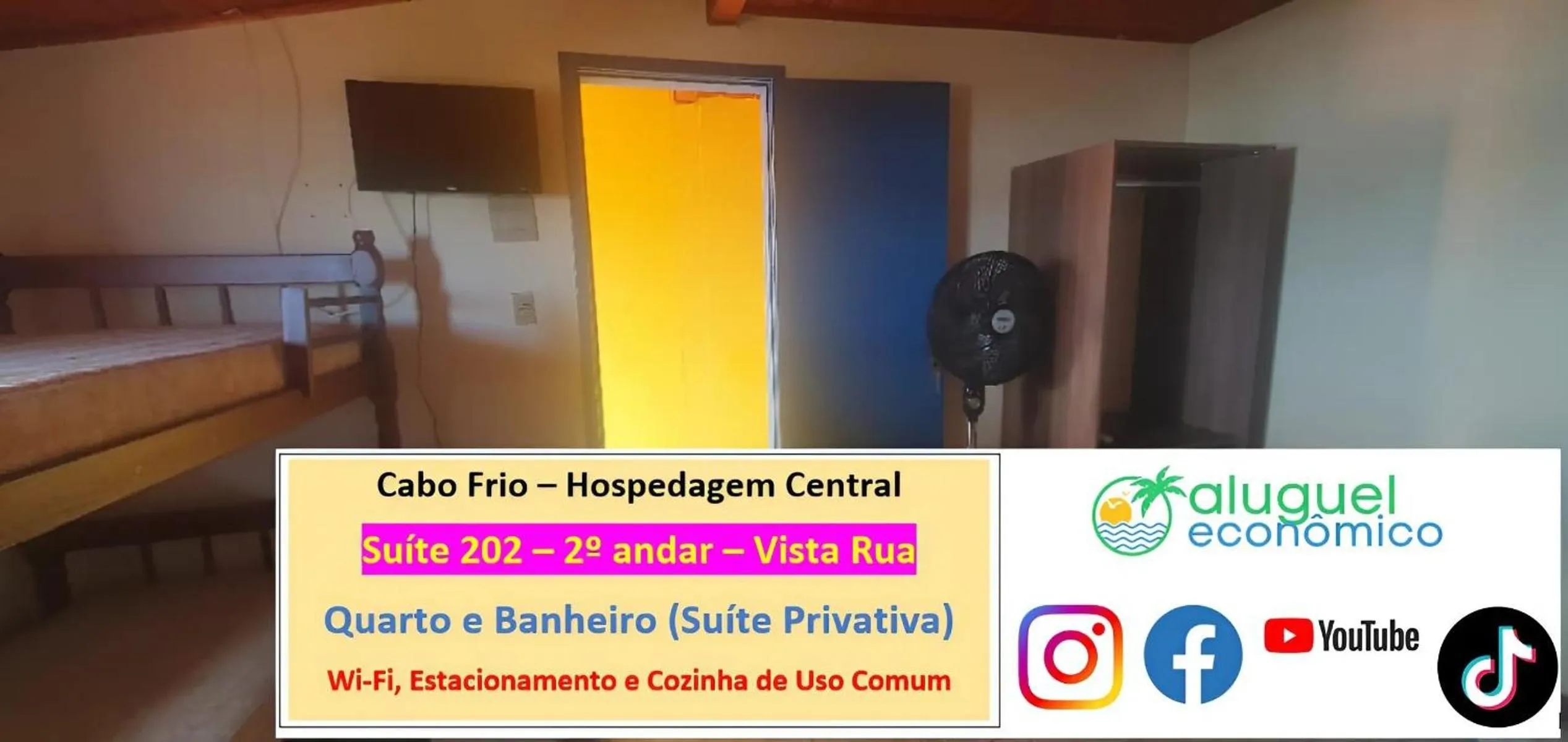 Bedroom, Bed in Cabo Frio - Hospedagem Central - Aluguel Econômico