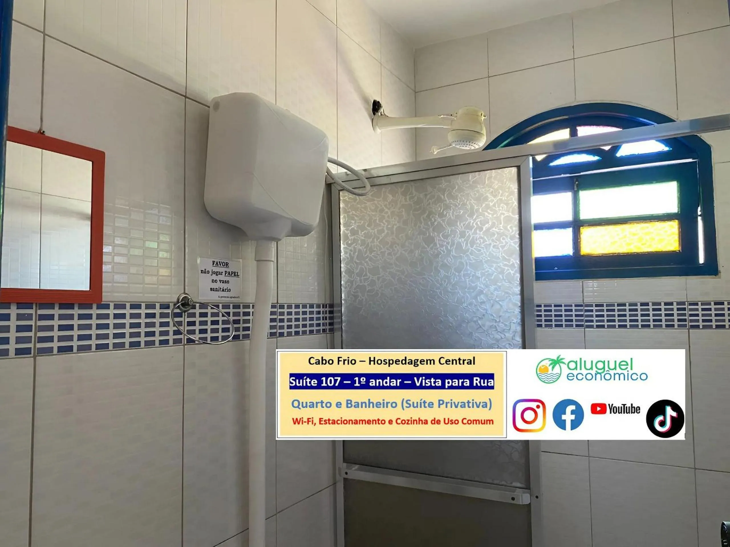 Toilet in Cabo Frio - Hospedagem Central - Aluguel Econômico