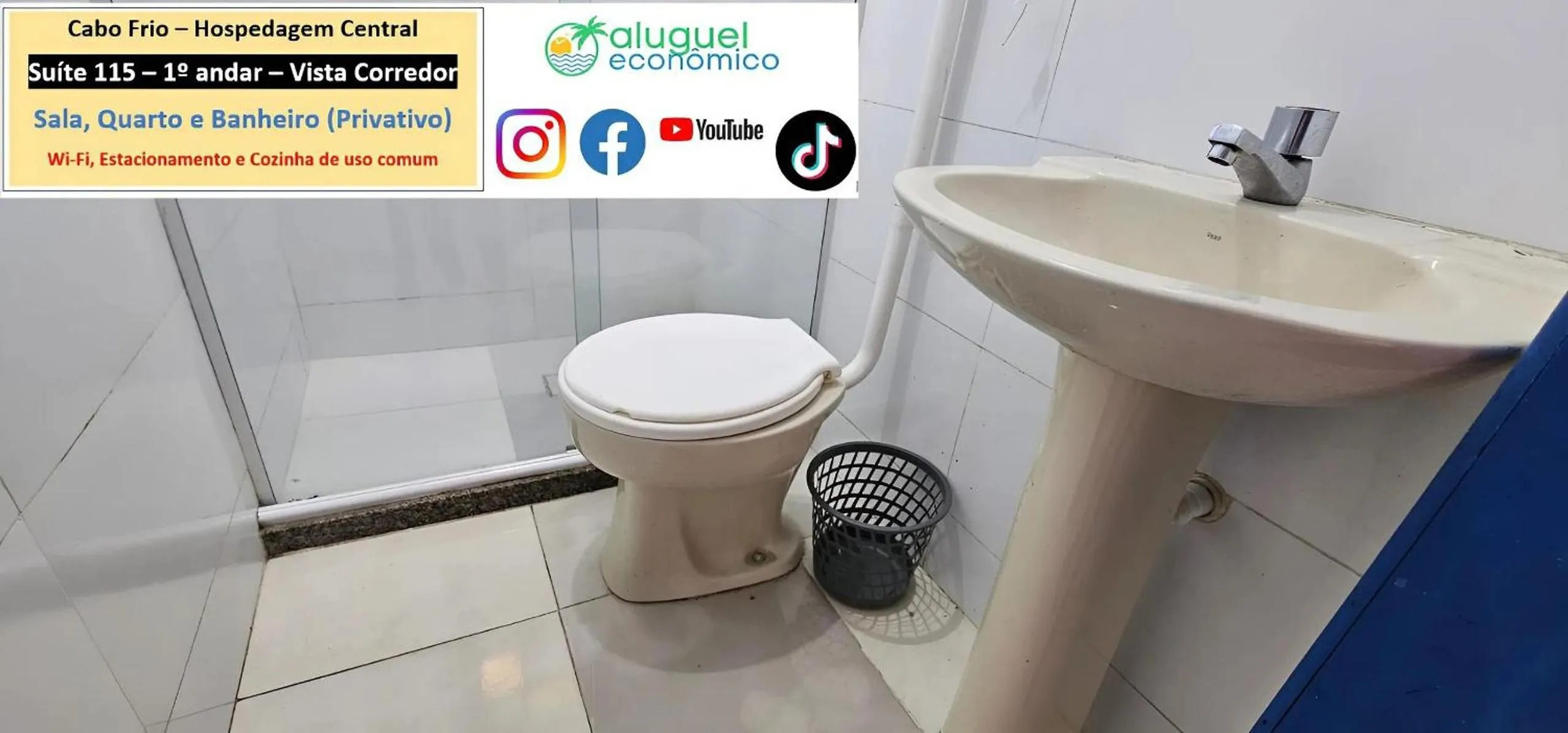 Toilet in Cabo Frio - Hospedagem Central - Aluguel Econômico