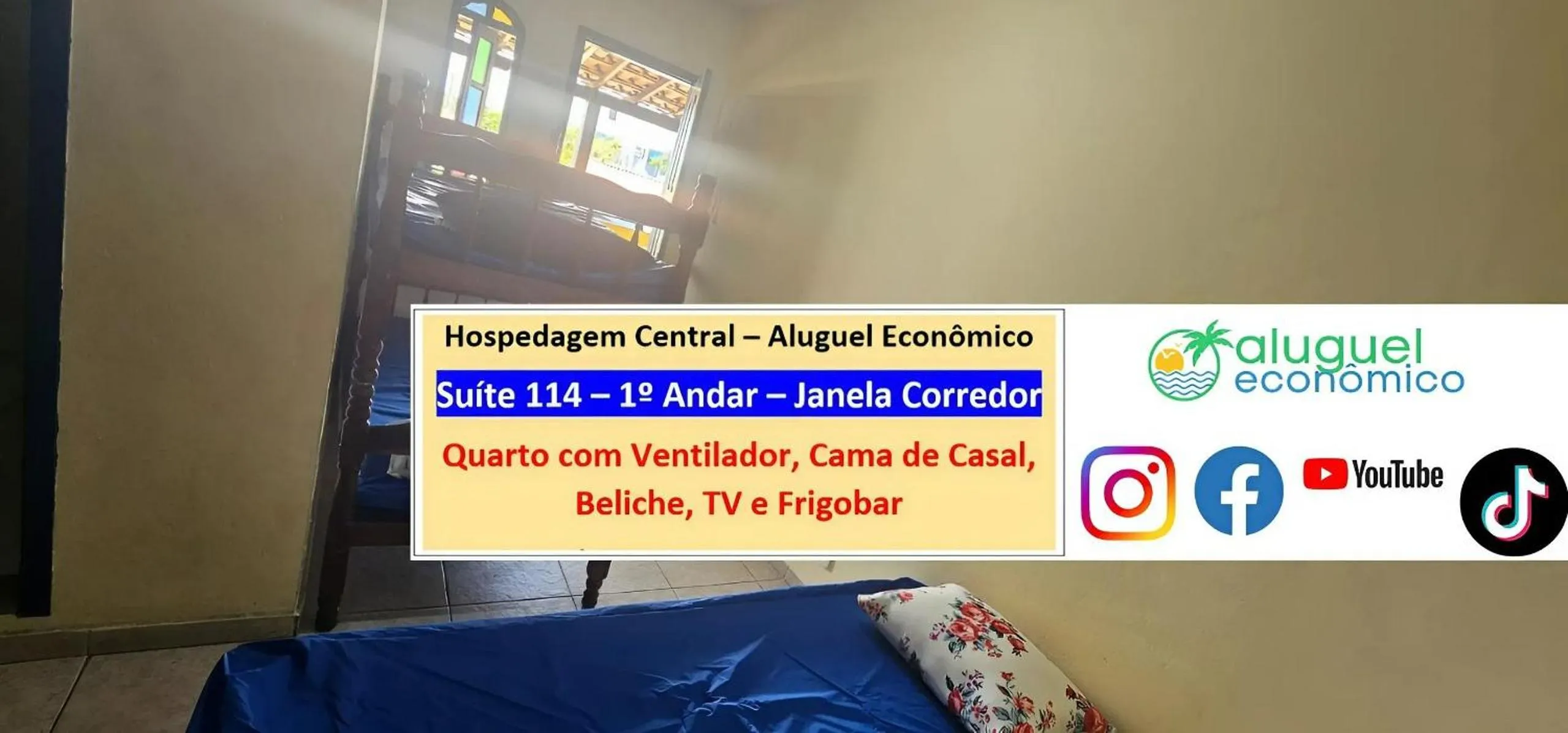 Bedroom in Cabo Frio - Hospedagem Central - Aluguel Econômico