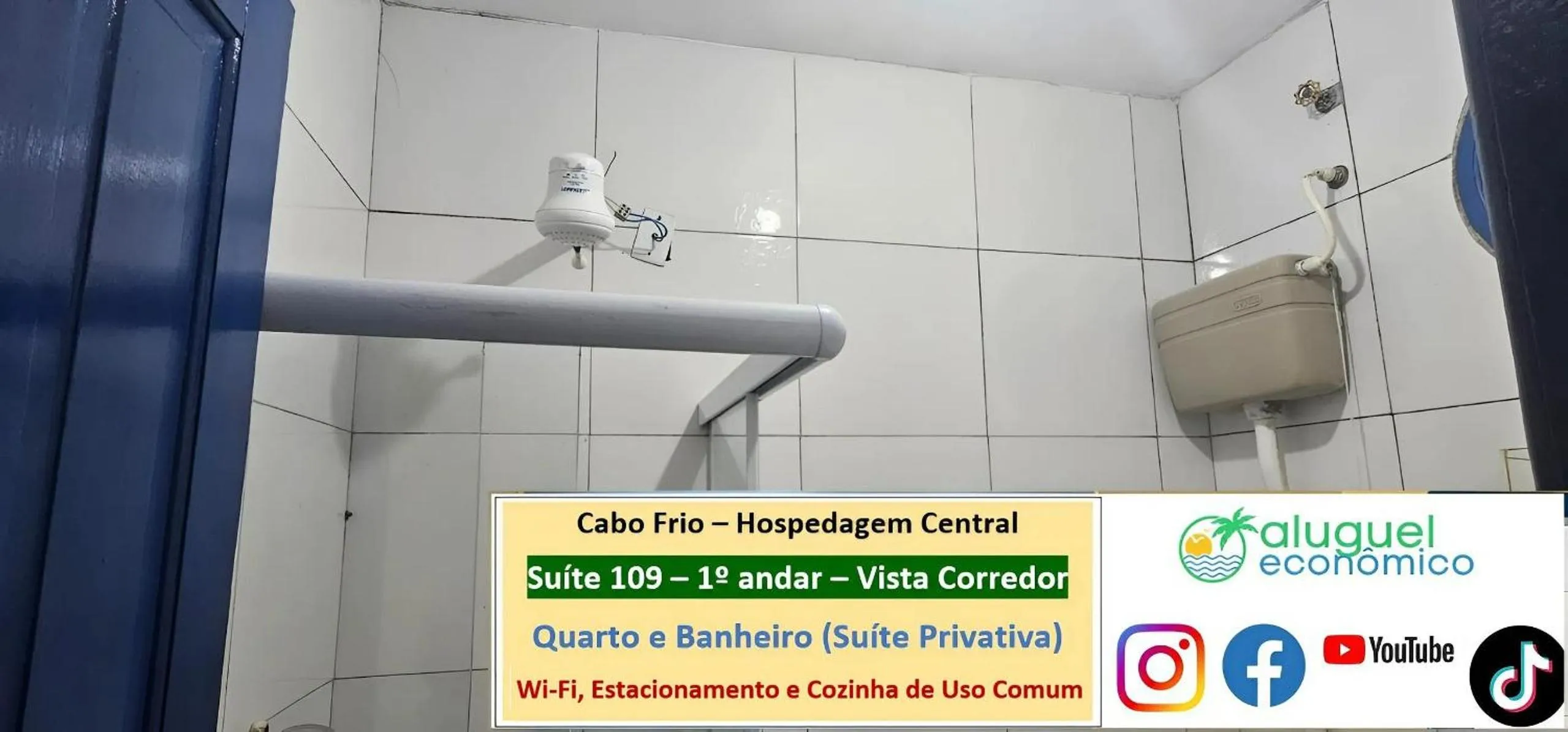 Toilet in Cabo Frio - Hospedagem Central - Aluguel Econômico