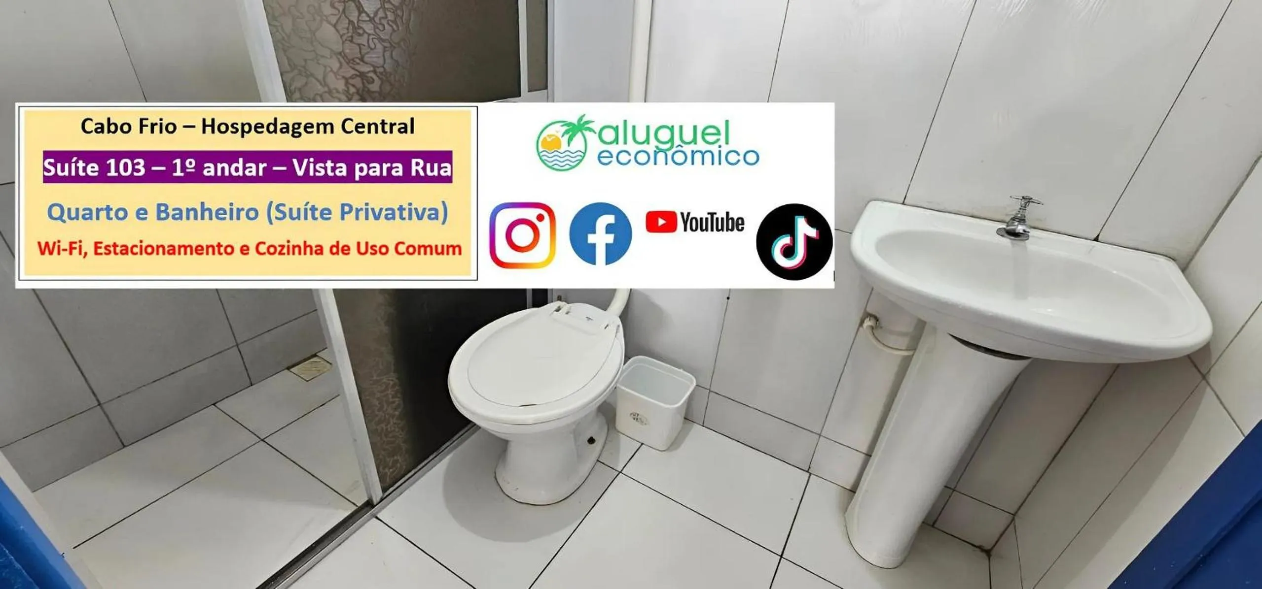 Toilet in Cabo Frio - Hospedagem Central - Aluguel Econômico