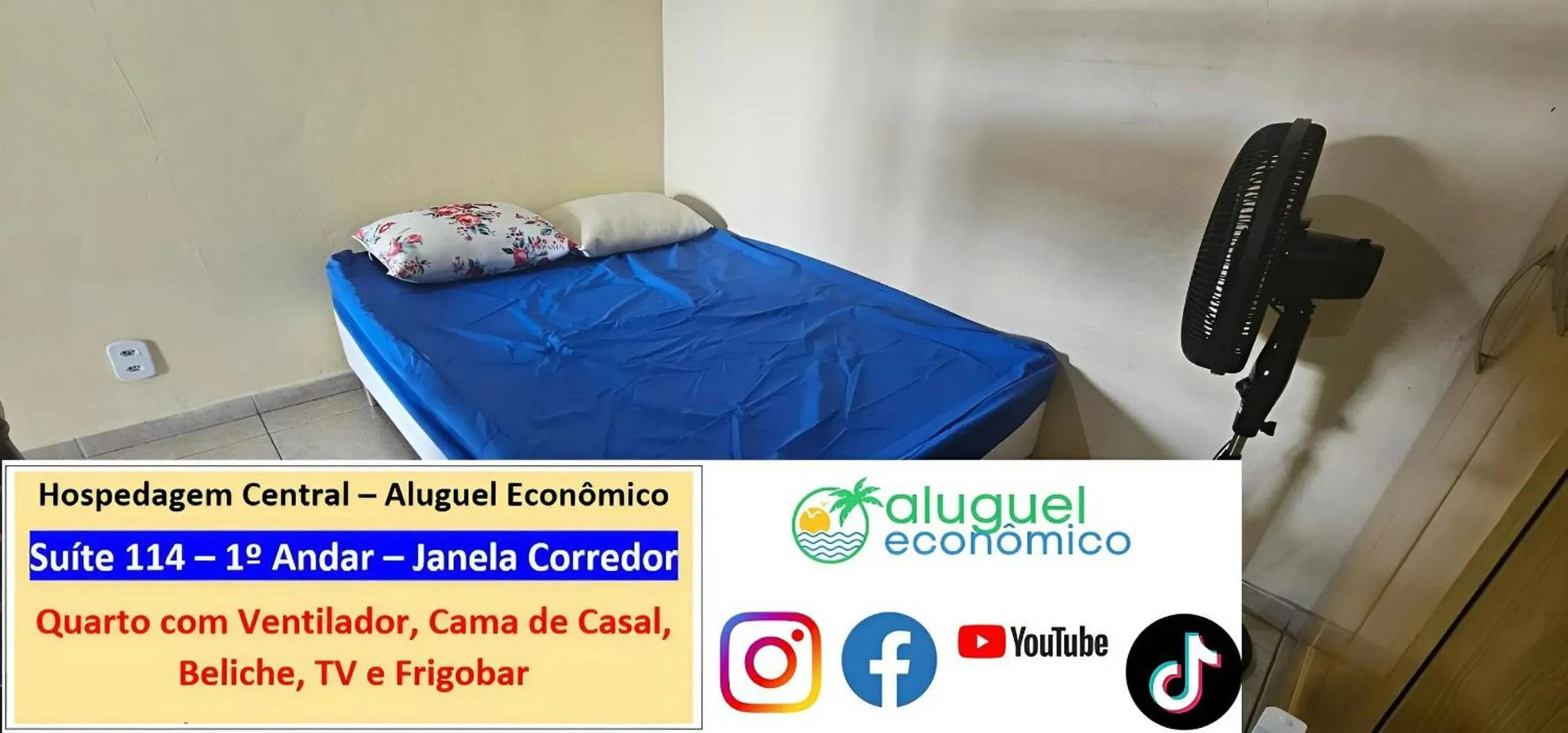 Bedroom in Cabo Frio - Hospedagem Central - Aluguel Econômico