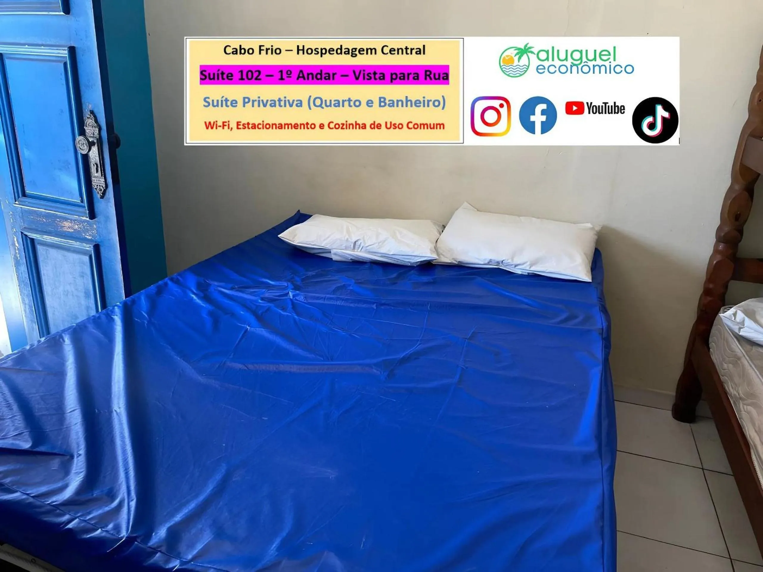 Bedroom, Bed in Cabo Frio - Hospedagem Central - Aluguel Econômico