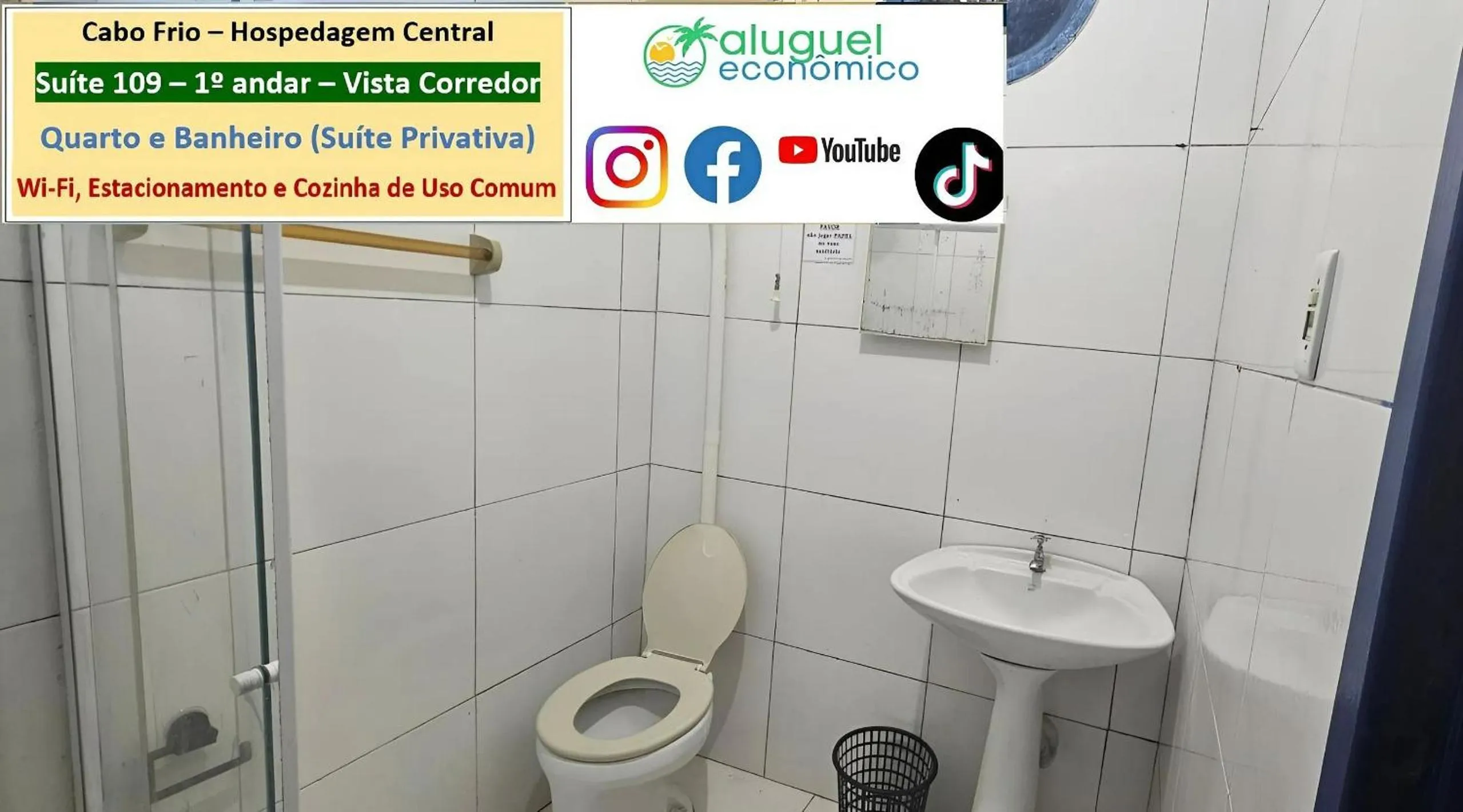 Toilet in Cabo Frio - Hospedagem Central - Aluguel Econômico