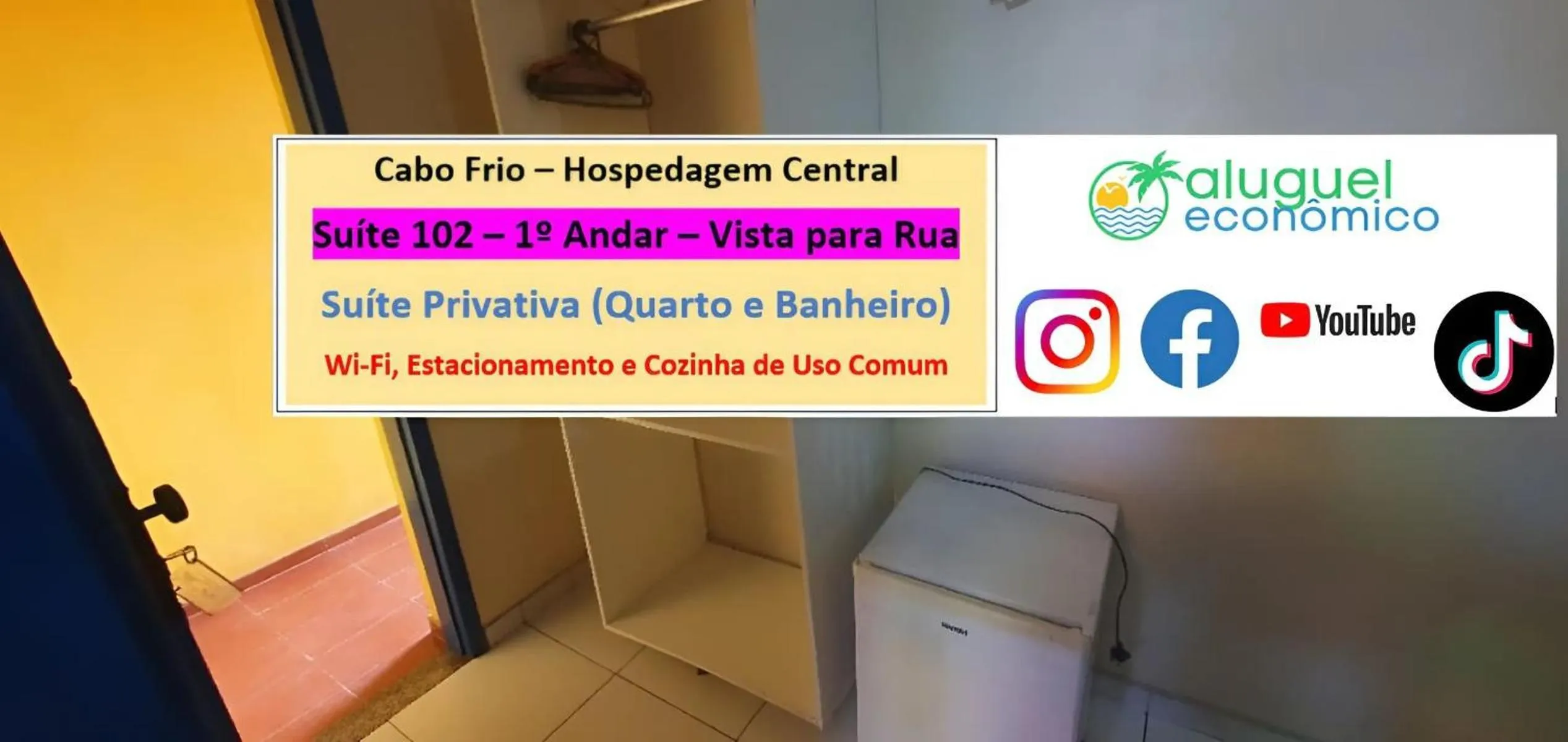 Bedroom in Cabo Frio - Hospedagem Central - Aluguel Econômico