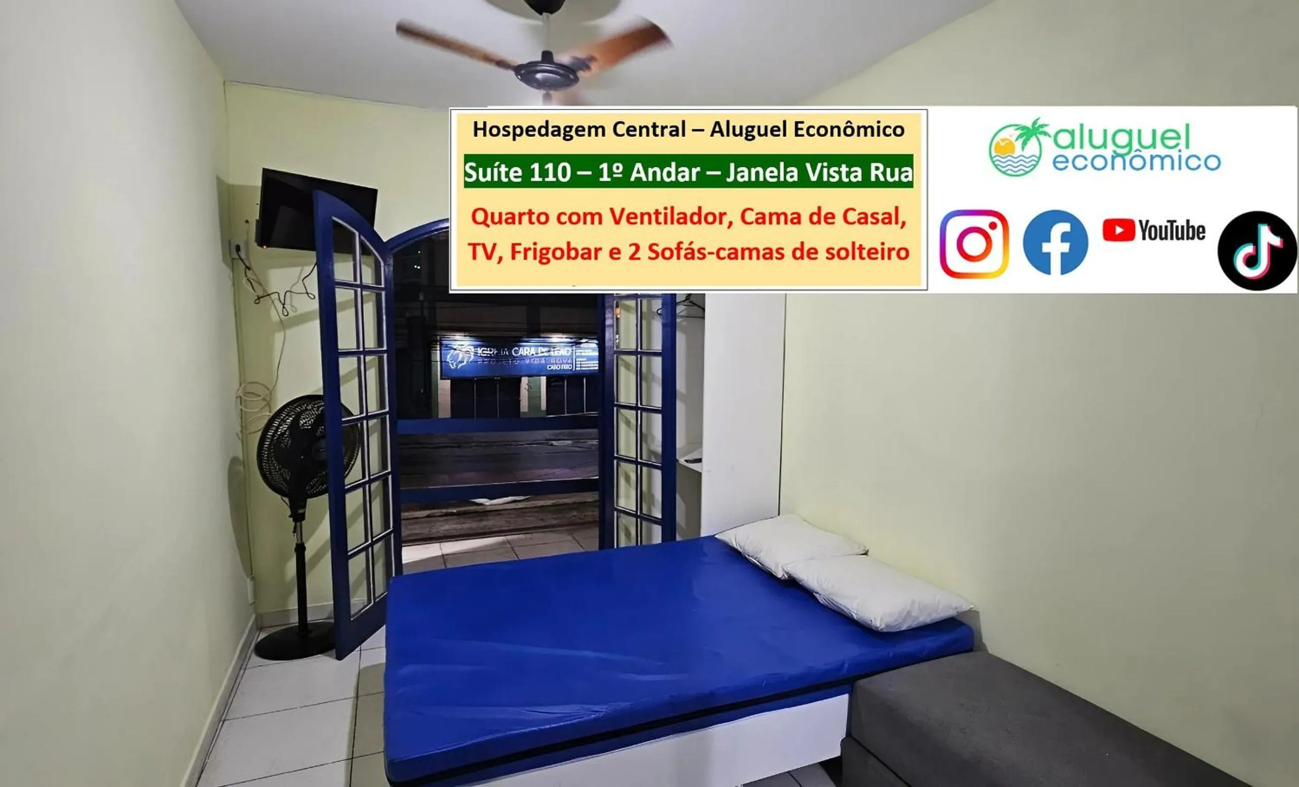 Bedroom, Bed in Cabo Frio - Hospedagem Central - Aluguel Econômico