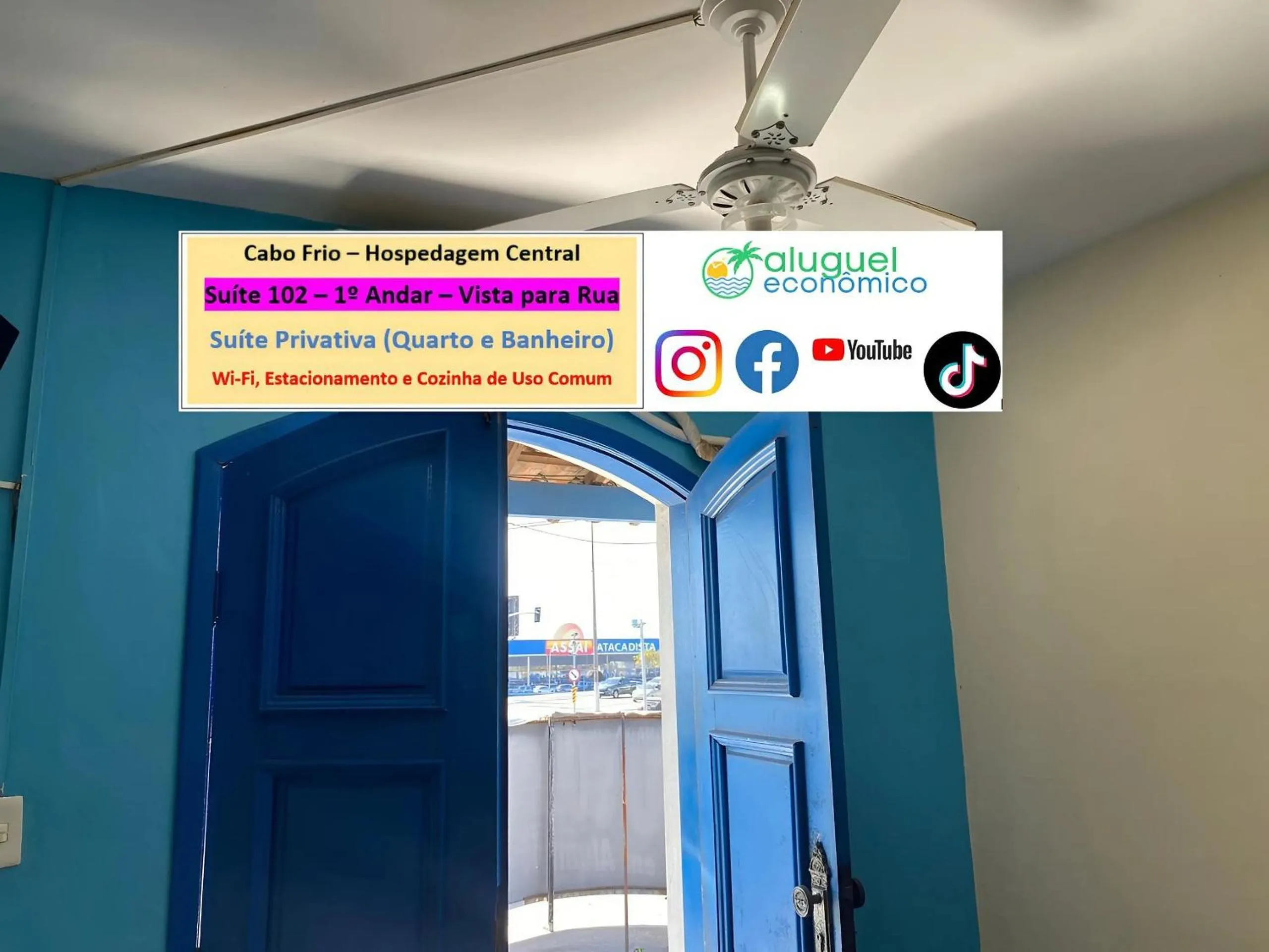 Bedroom in Cabo Frio - Hospedagem Central - Aluguel Econômico