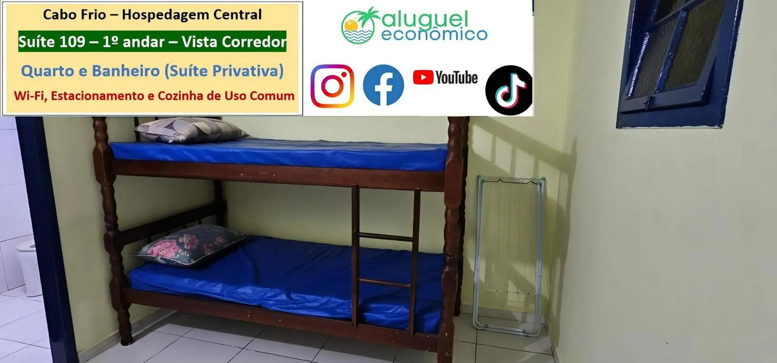 Bedroom, Bed in Cabo Frio - Hospedagem Central - Aluguel Econômico