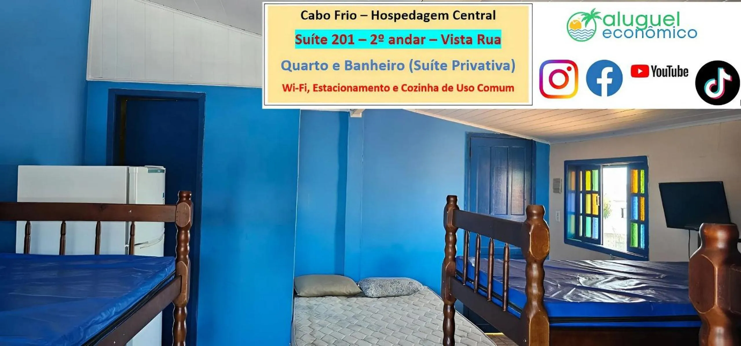 Bedroom, Bed in Cabo Frio - Hospedagem Central - Aluguel Econômico