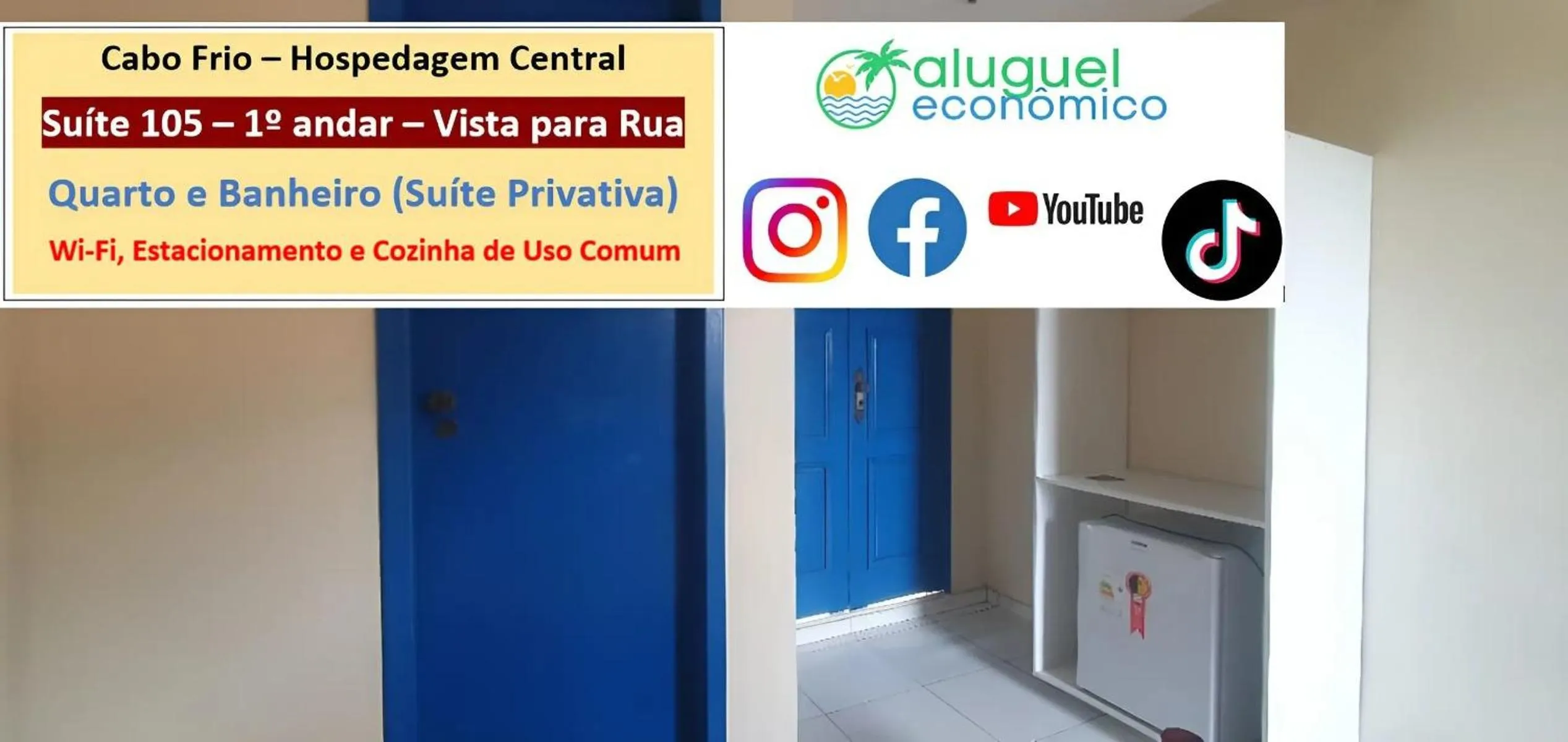 Bedroom in Cabo Frio - Hospedagem Central - Aluguel Econômico