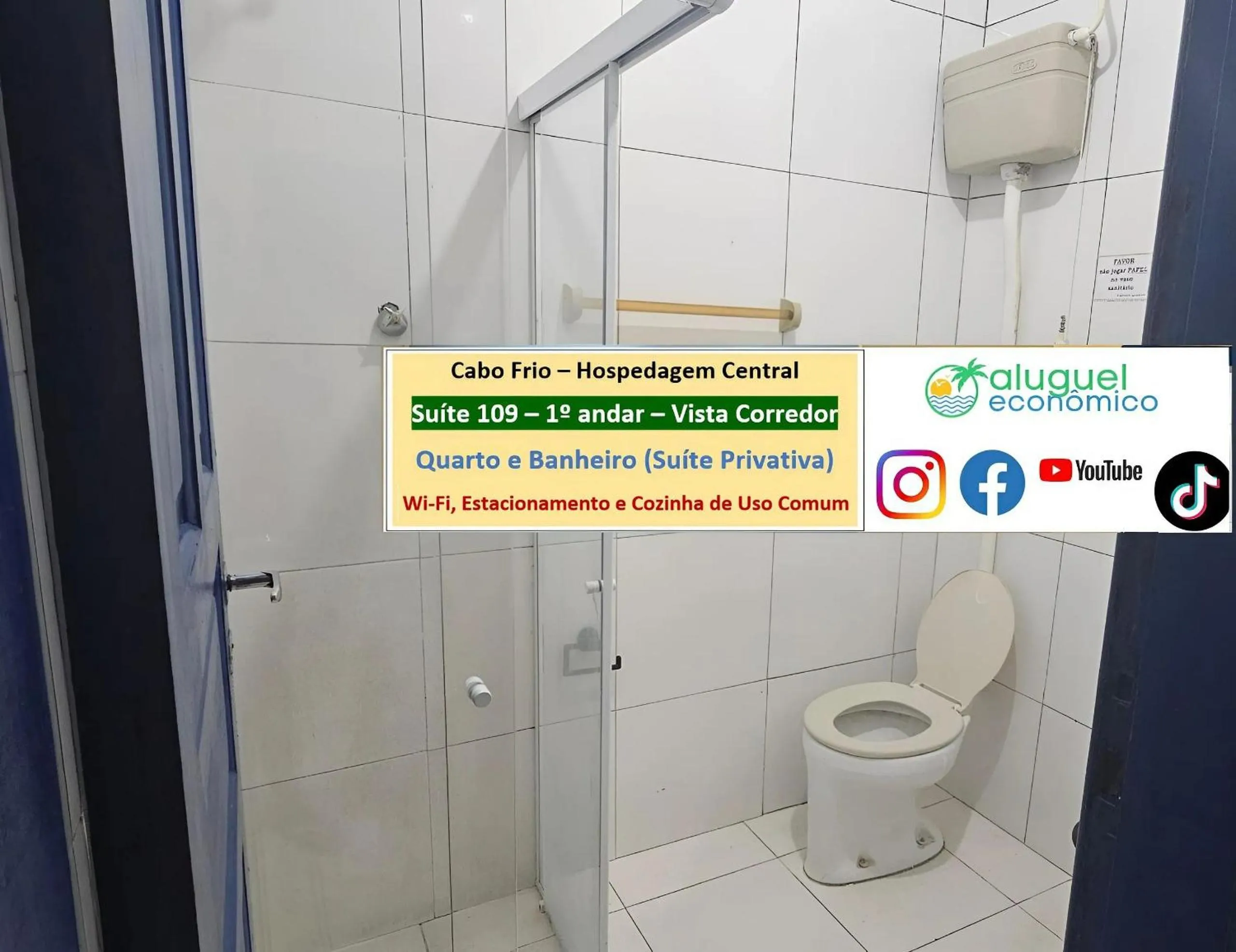 Toilet in Cabo Frio - Hospedagem Central - Aluguel Econômico